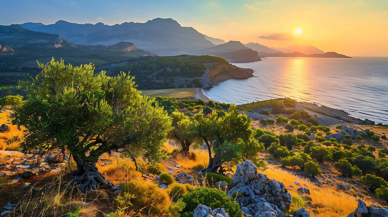 Serene Olive Trees Landscape View — free download from Dotvec