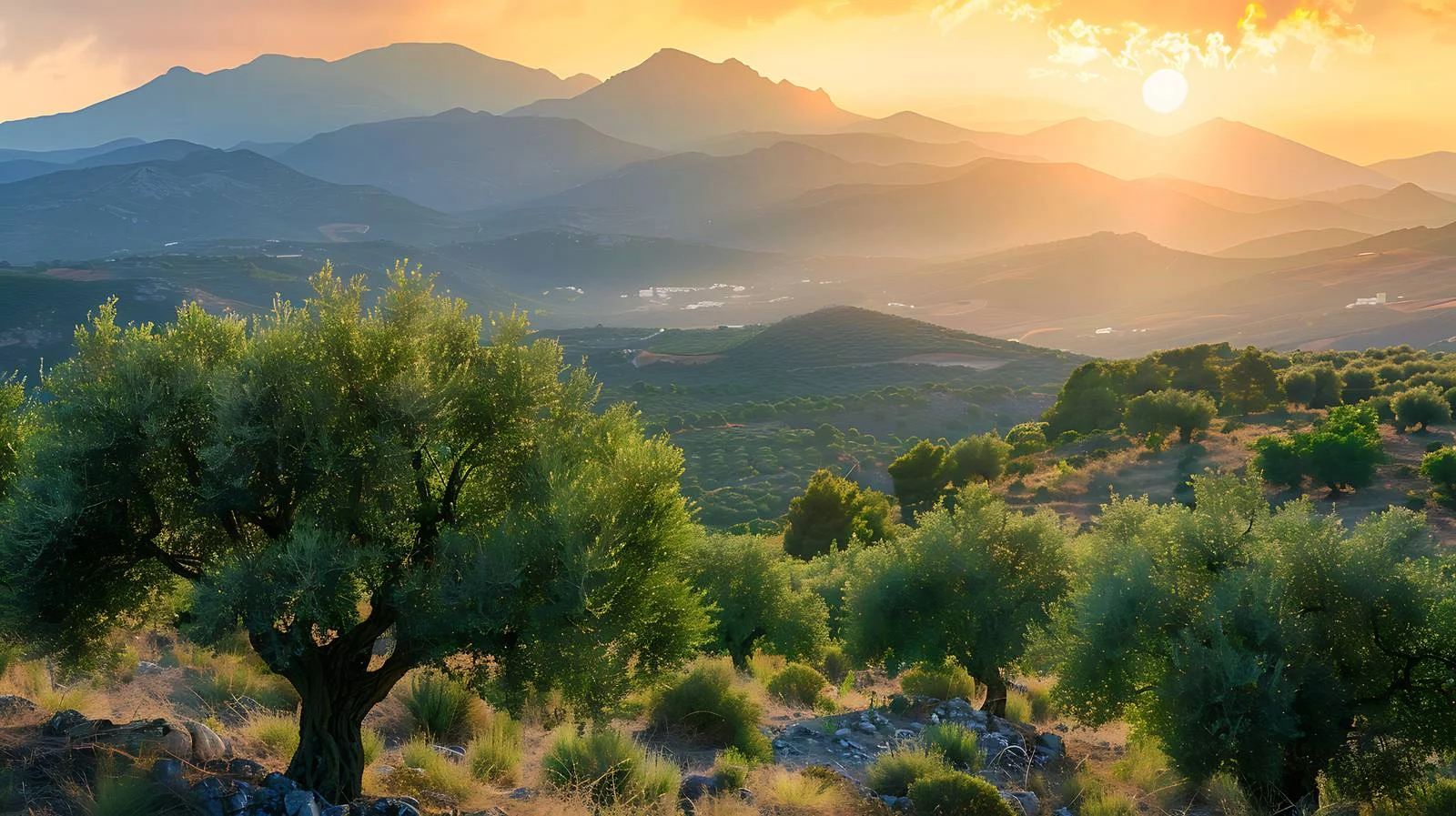 Serene Olive Tree Landscape View — free download from Dotvec