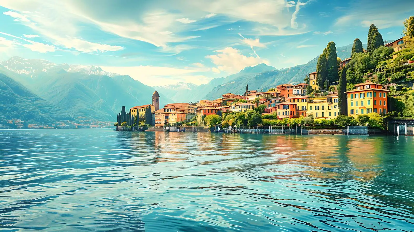 Scenic Old Town View by the Sea in Italy – free building image from Dotvec