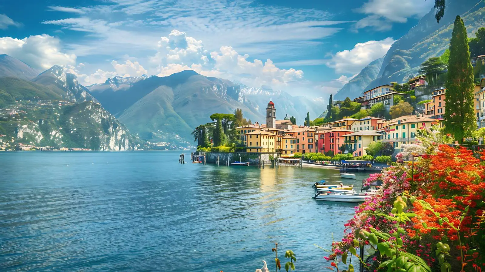 Scenic Old Town and Sea View in Italy – free destination image from Dotvec