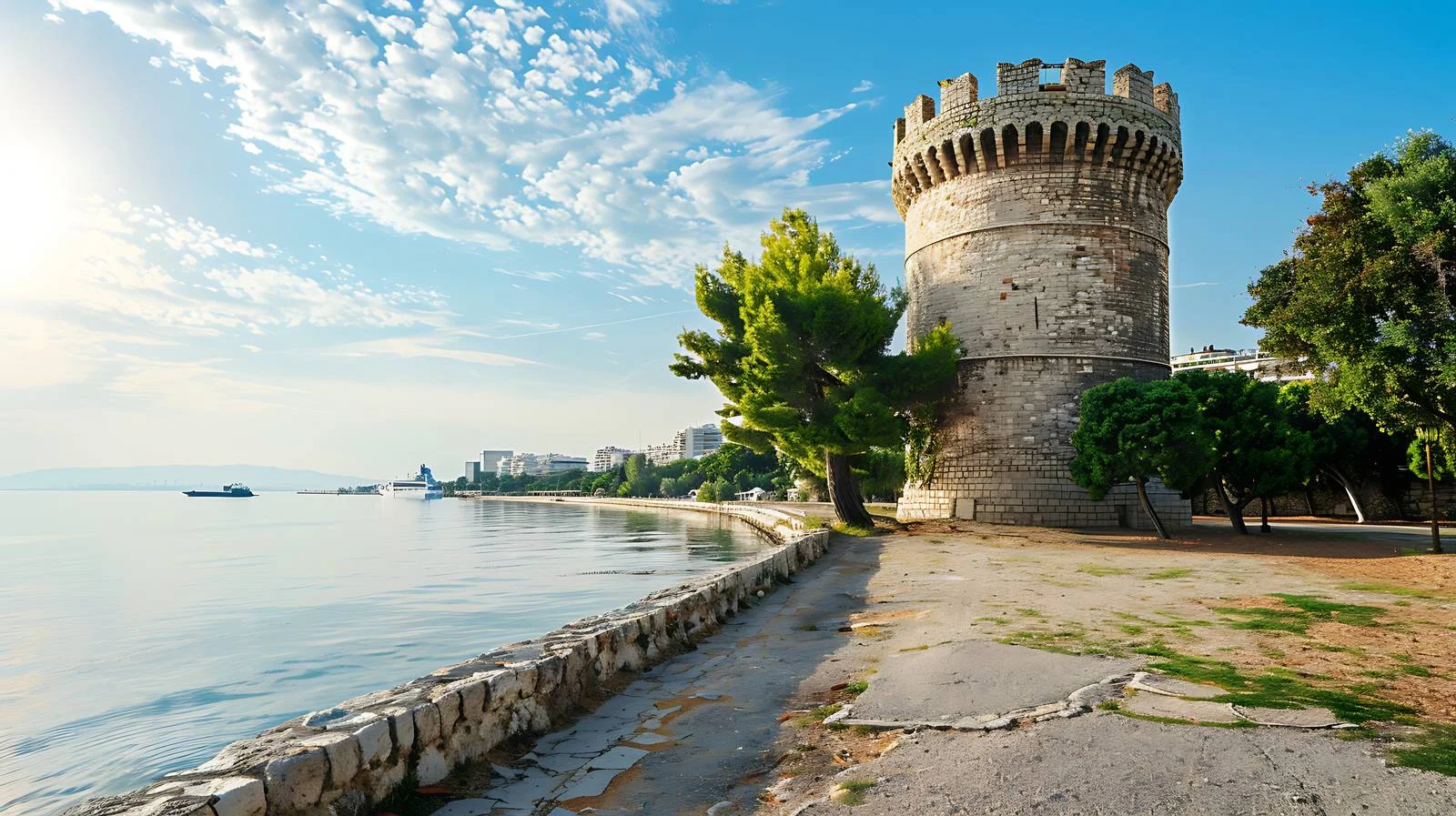 Iconic White Tower View Thessaloniki — free download from Dotvec