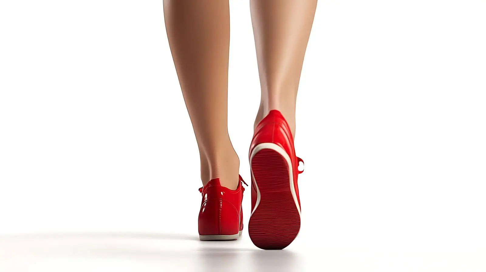 Elegant Female Legs in Red Shoes on White Background – free trendy shoes image from Dotvec