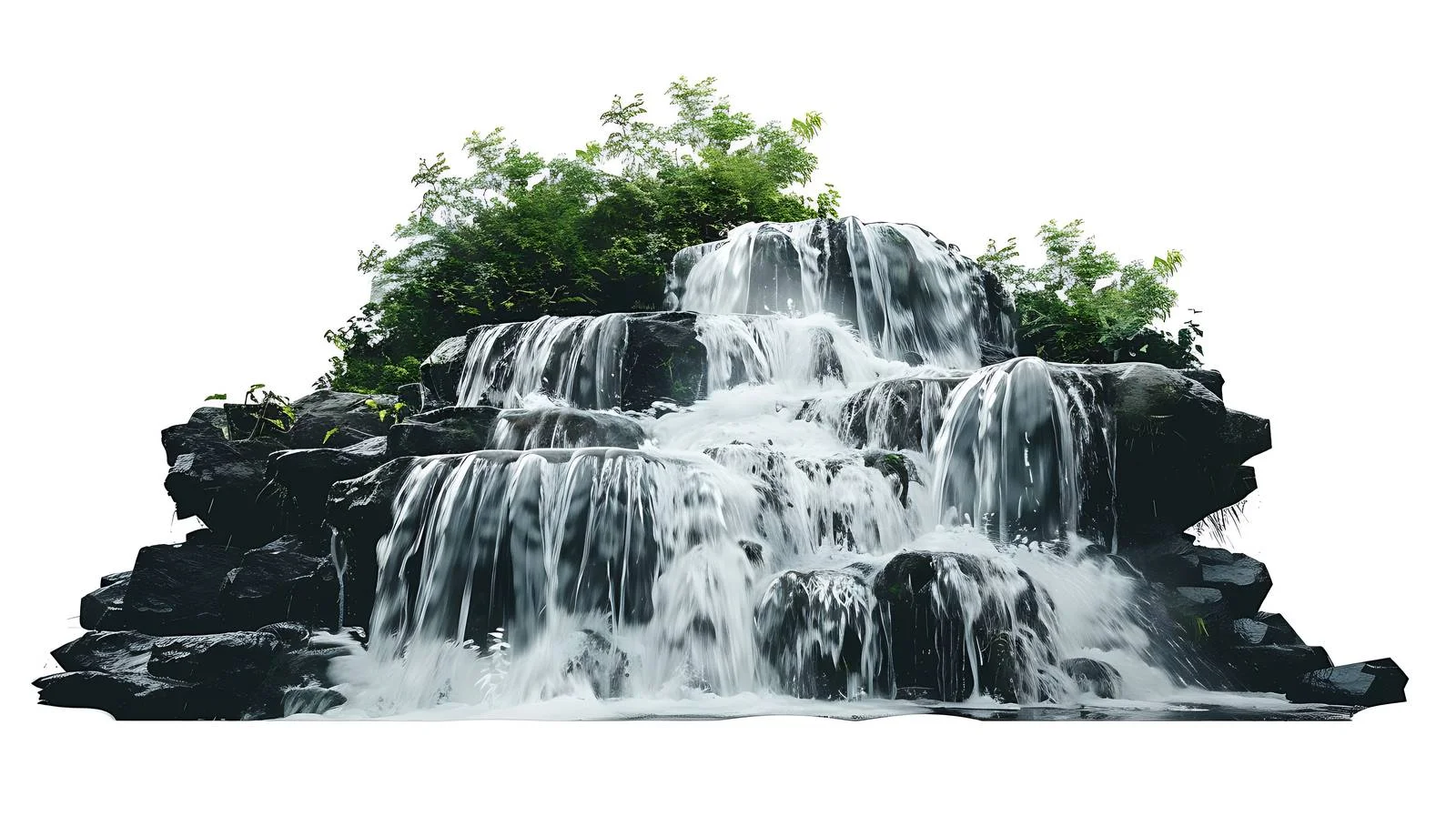 Serene Waterfall in Enchanted Forest Clearing — free download from Dotvec