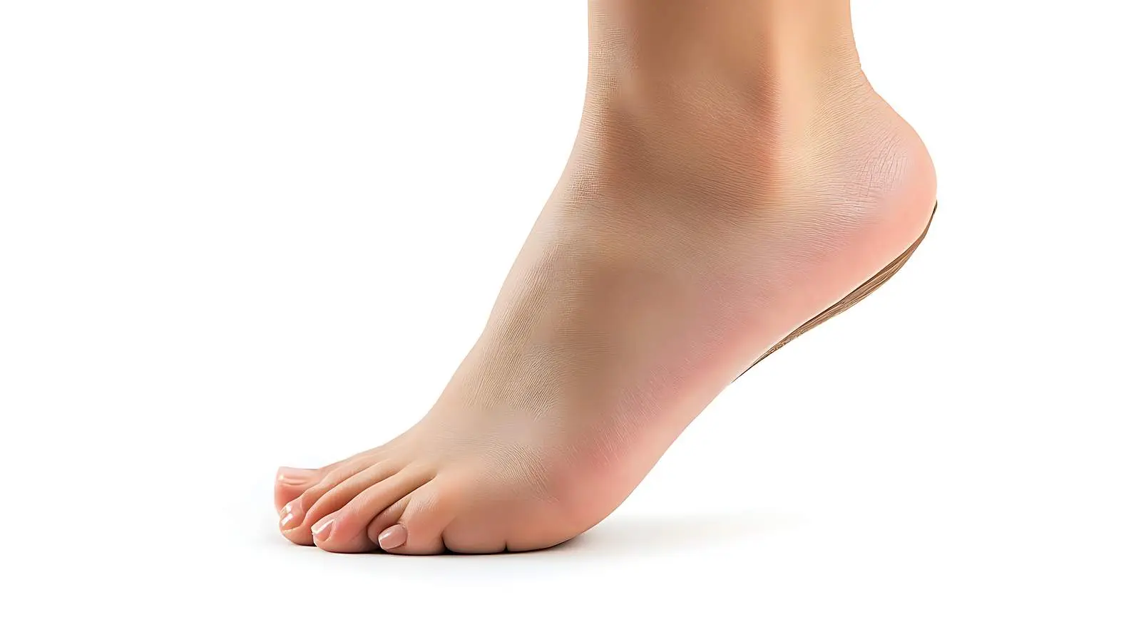 Well-Groomed Female Foot on White Background – free nail image from Dotvec