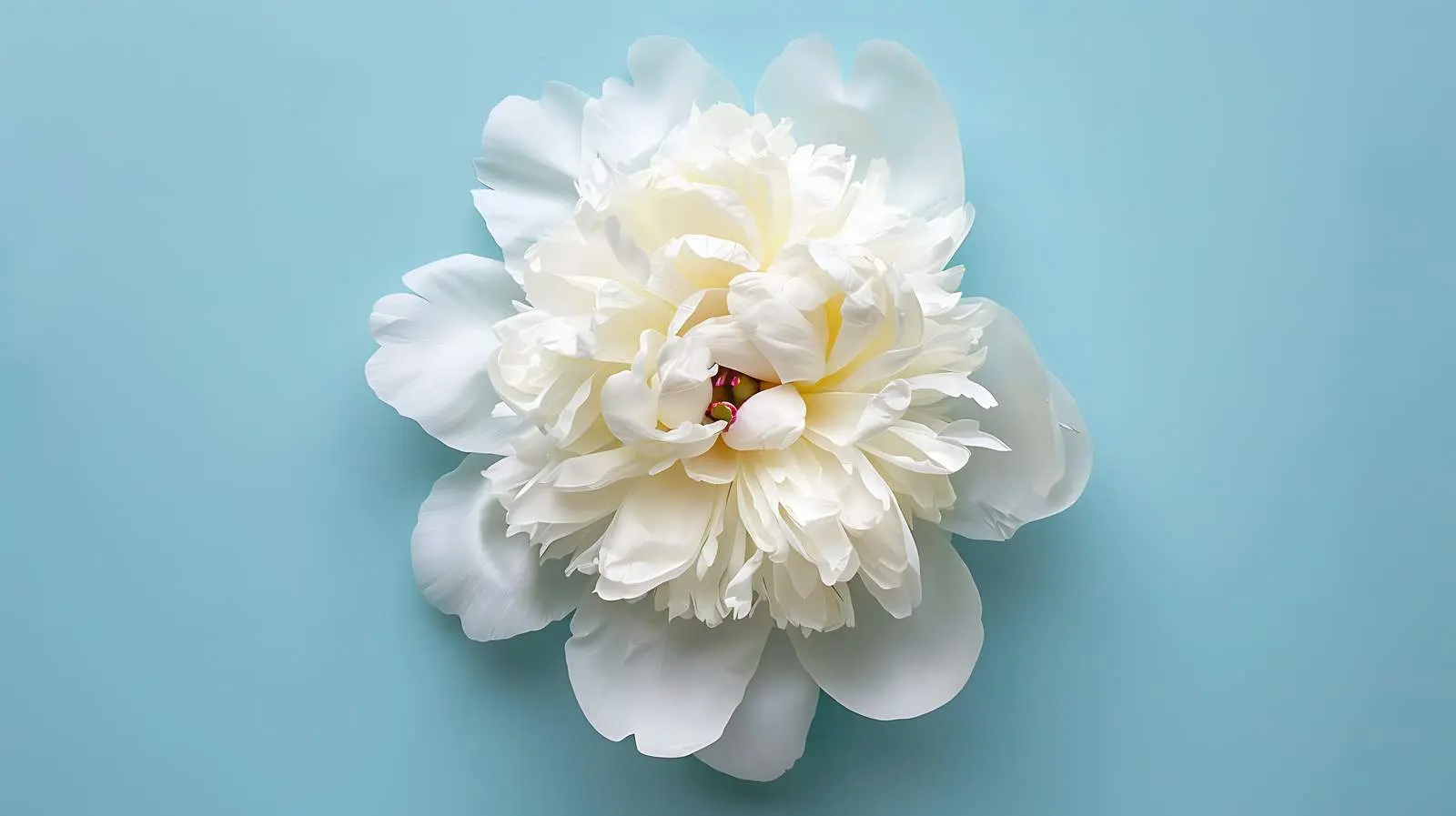 Elegant White Peony on Blue Flat Lay — free download from Dotvec
