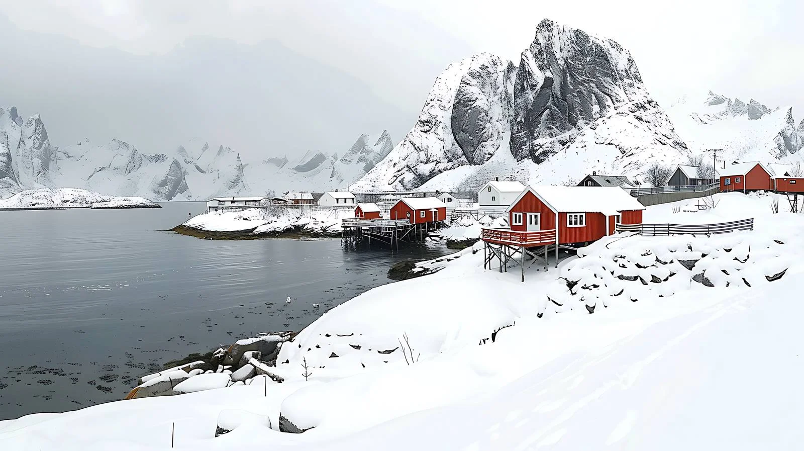 Stunning Winter Scene of Lofoten Islands — free download from Dotvec