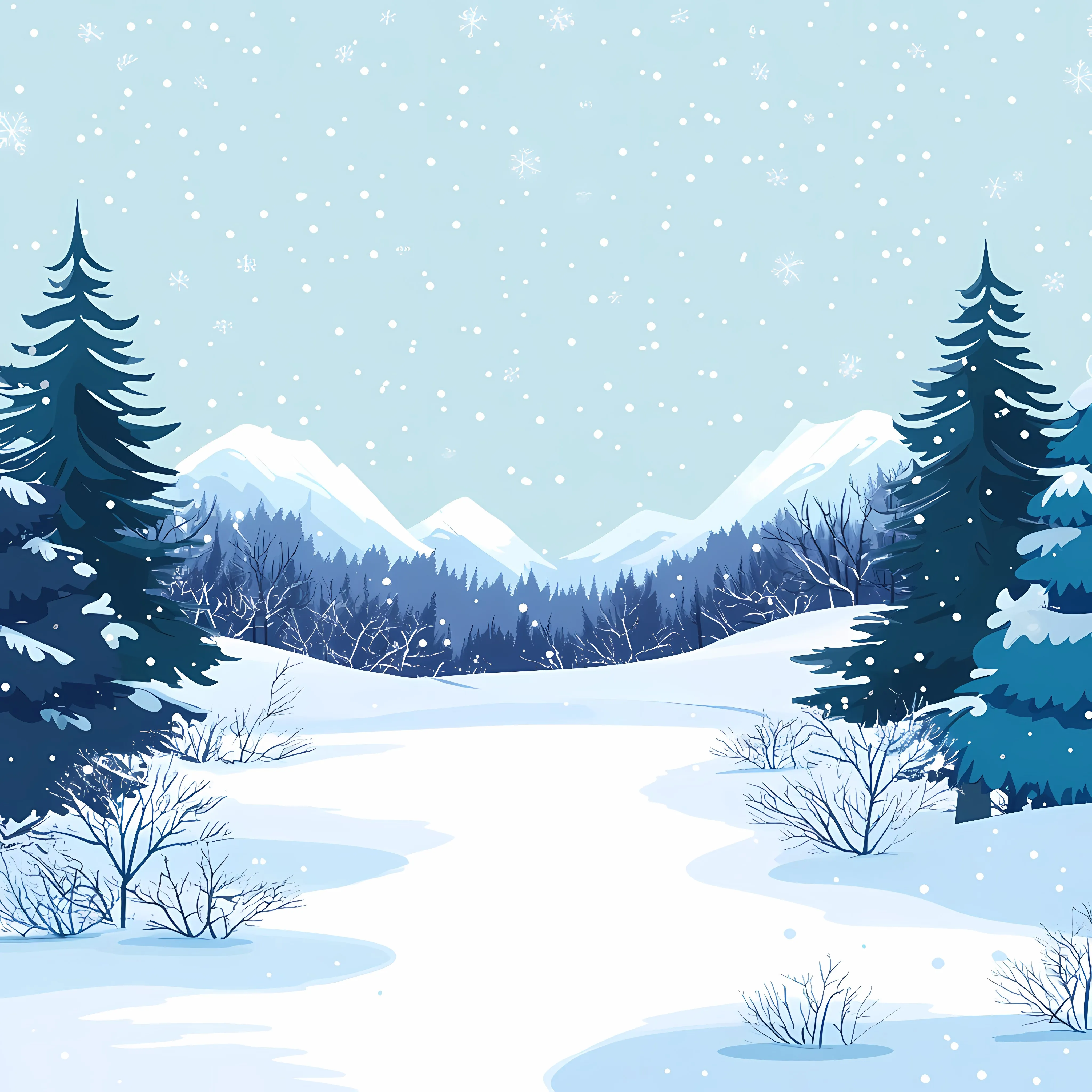 Beautiful Winter Scenery Centered Composition — free download from Dotvec