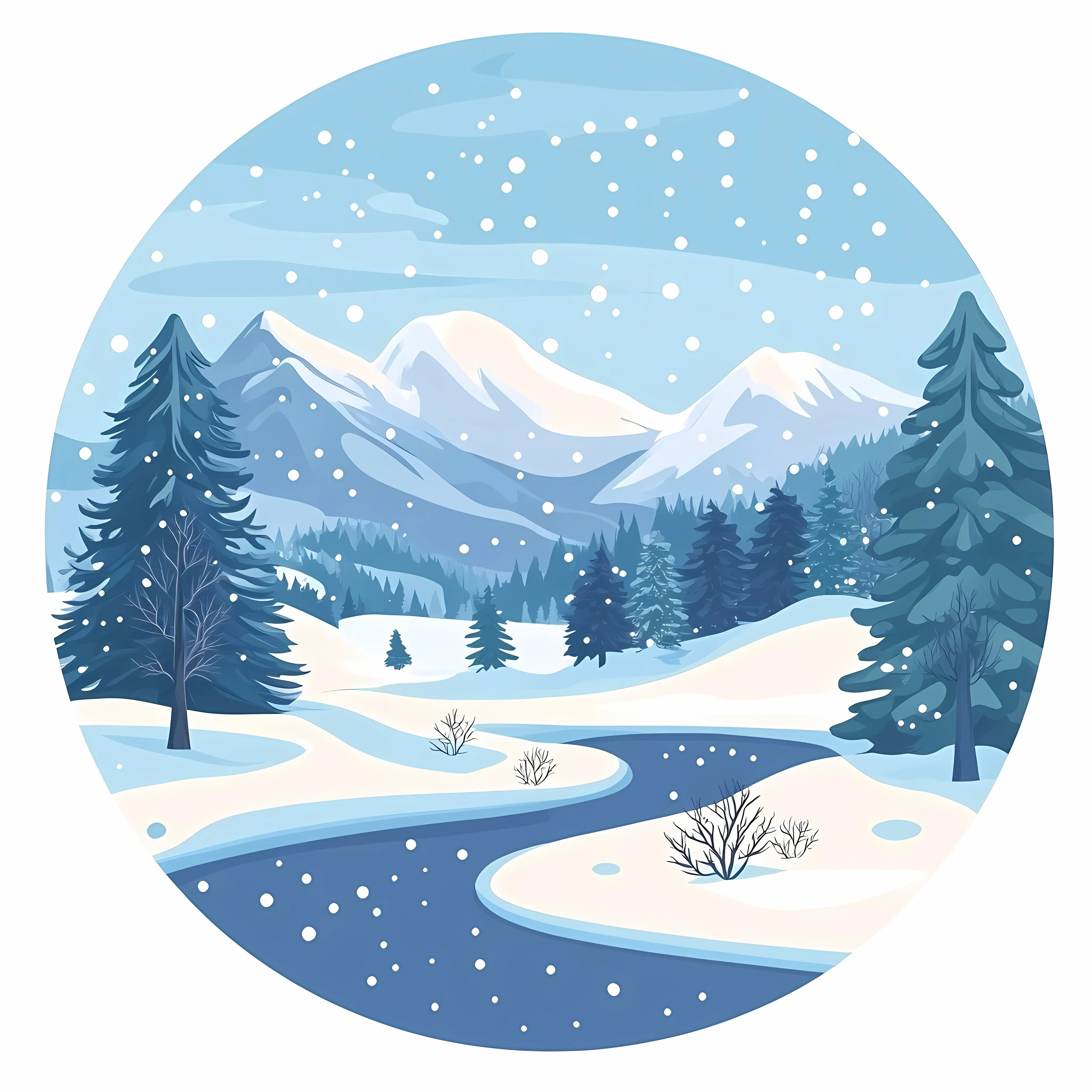 Stunning Winter Landscape in Wide Angle View — free download from Dotvec