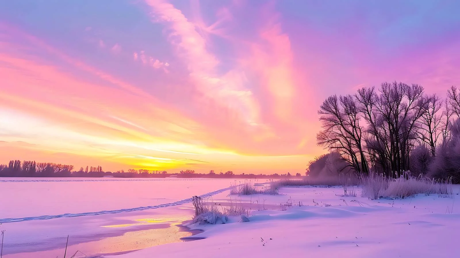 Vibrant Winter Sunset Sky Over Isolation — free download from Dotvec