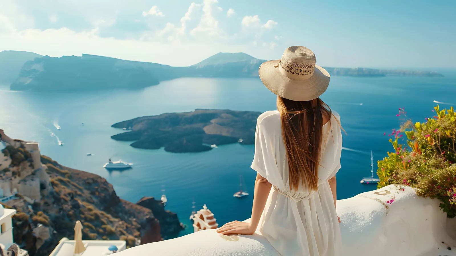 Serene Santorini View — free download from Dotvec