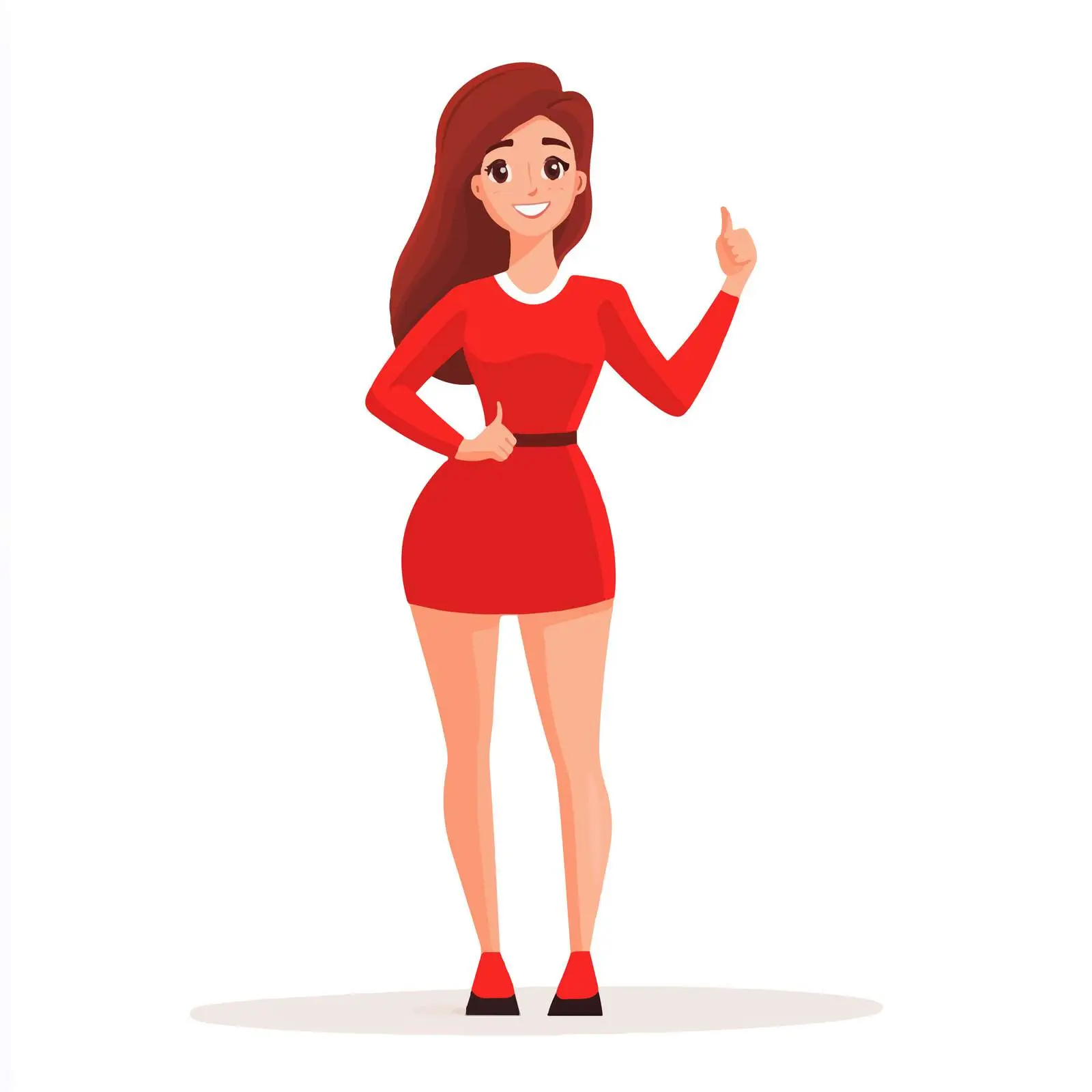 Elegant Woman in Red Welcoming Guests — free download from Dotvec