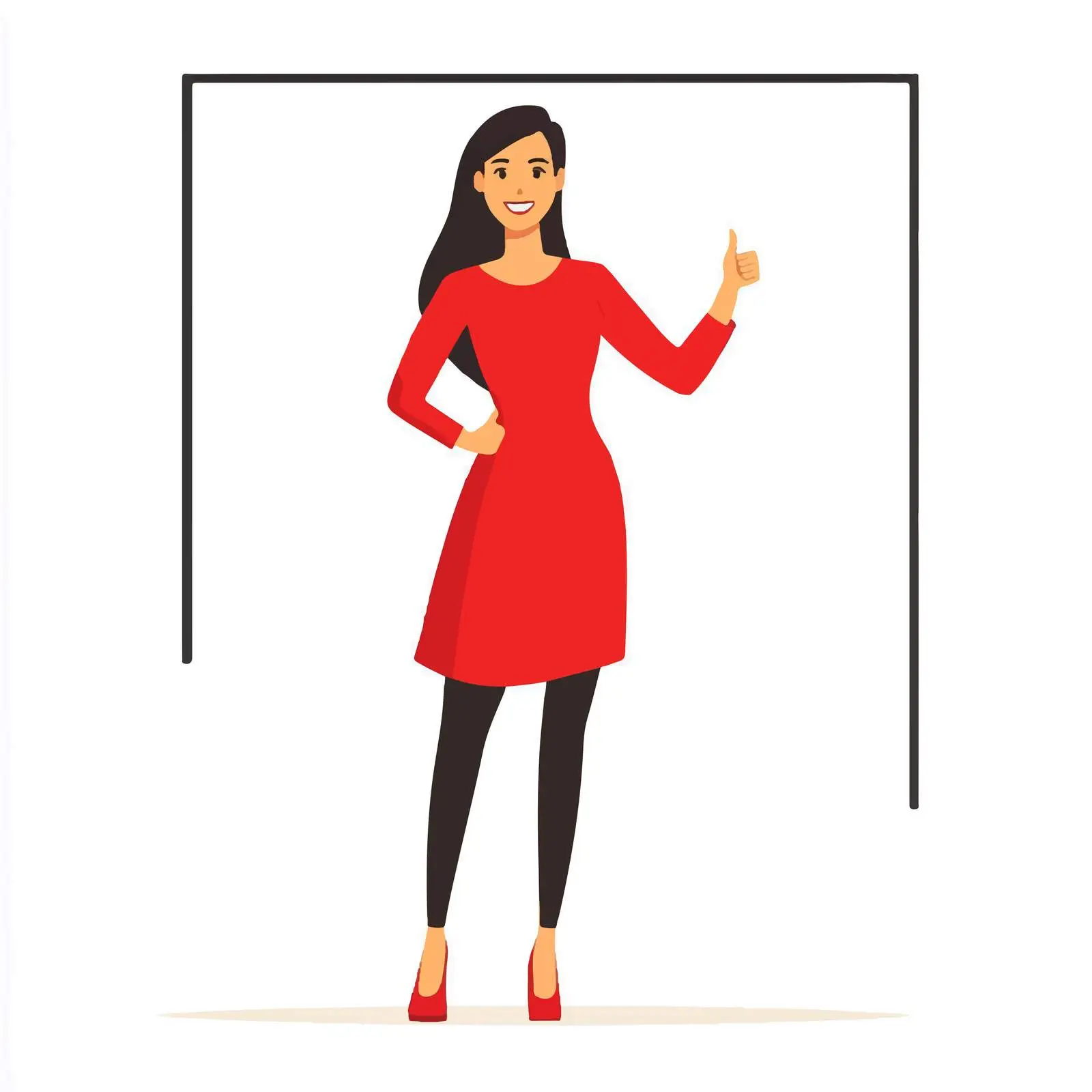 Welcoming Woman in Red Clothing — free download from Dotvec
