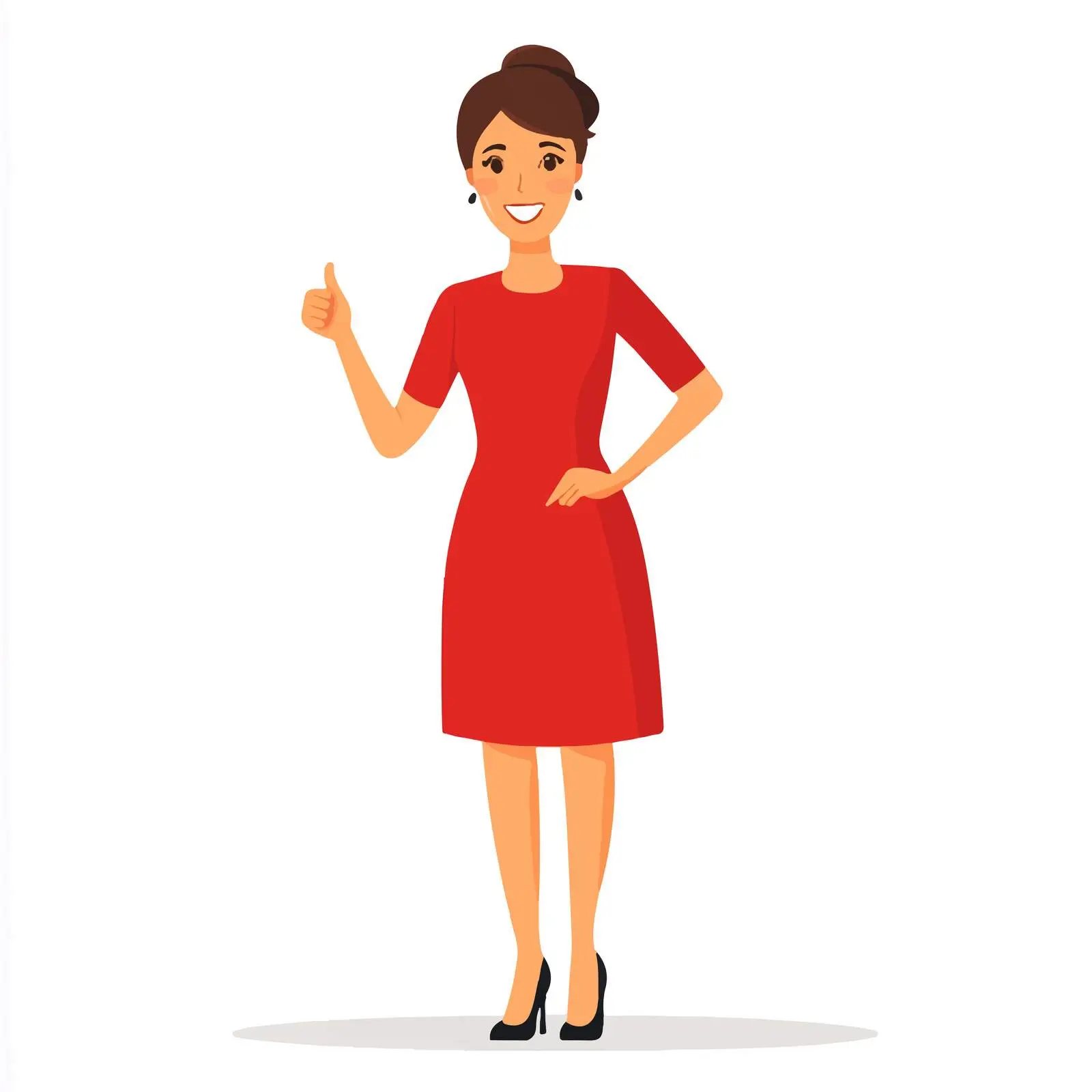 Elegant Woman in Red Welcoming Guests — free download from Dotvec