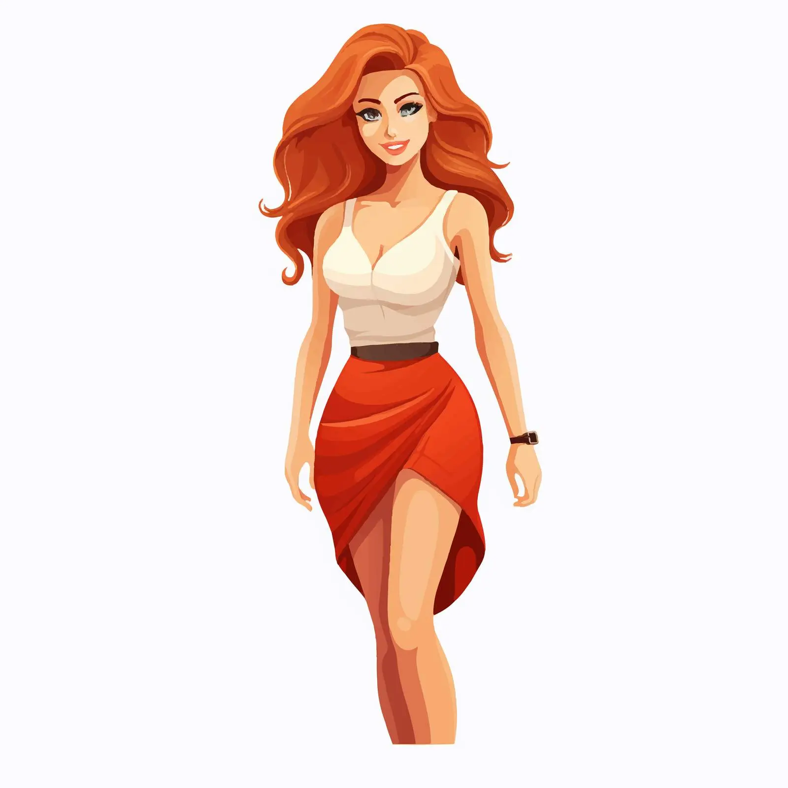 Smiling Woman in Mini Dress Vector Illustration – free determined image from Dotvec