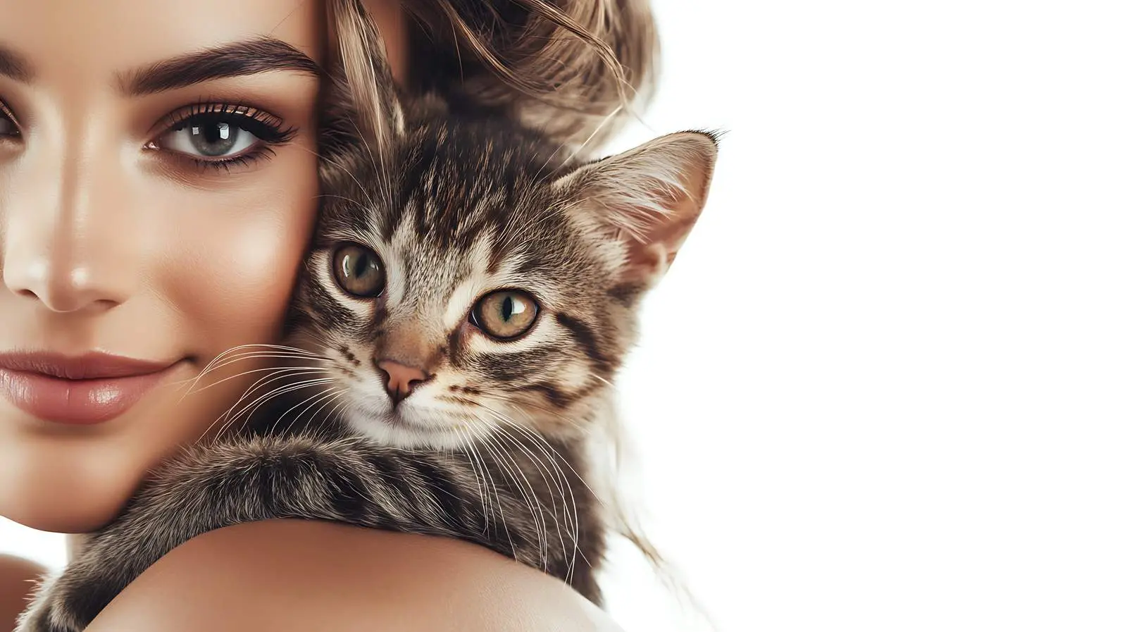Woman Holding a Scottish Straight Kitten — free download from Dotvec