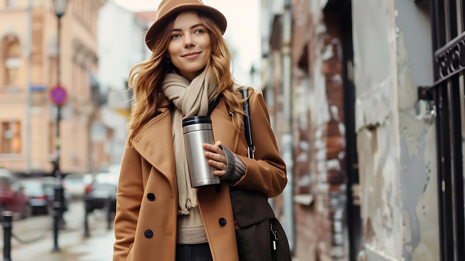 Fashionable Woman Thermos Stand-In — free download from Dotvec