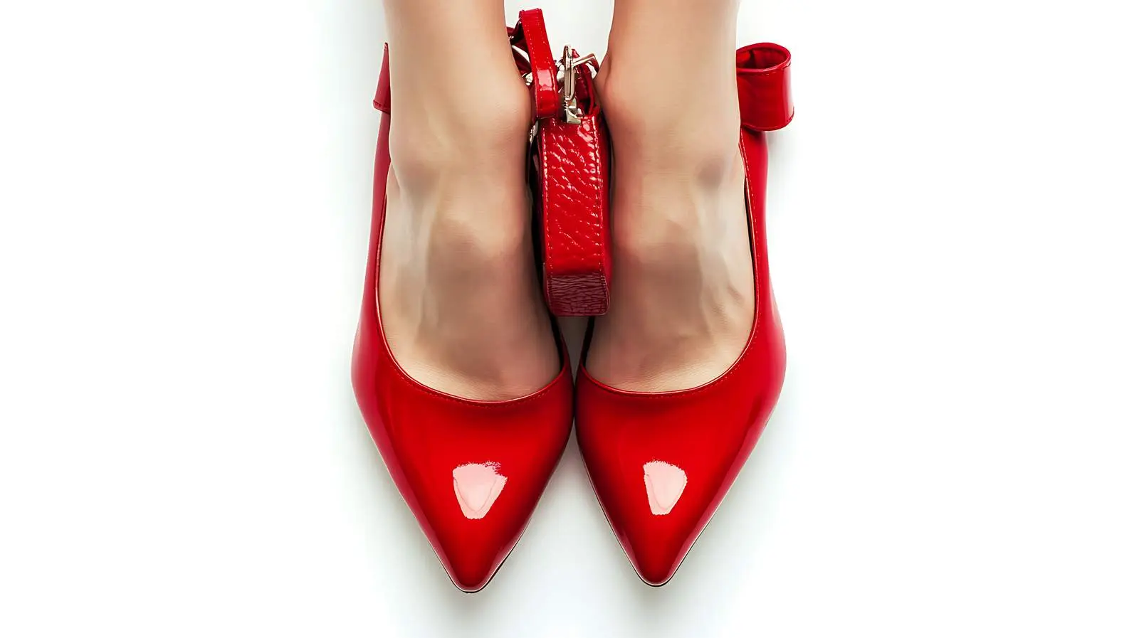 Woman's Feet in Red Shoes and Mini Bag — free download from Dotvec