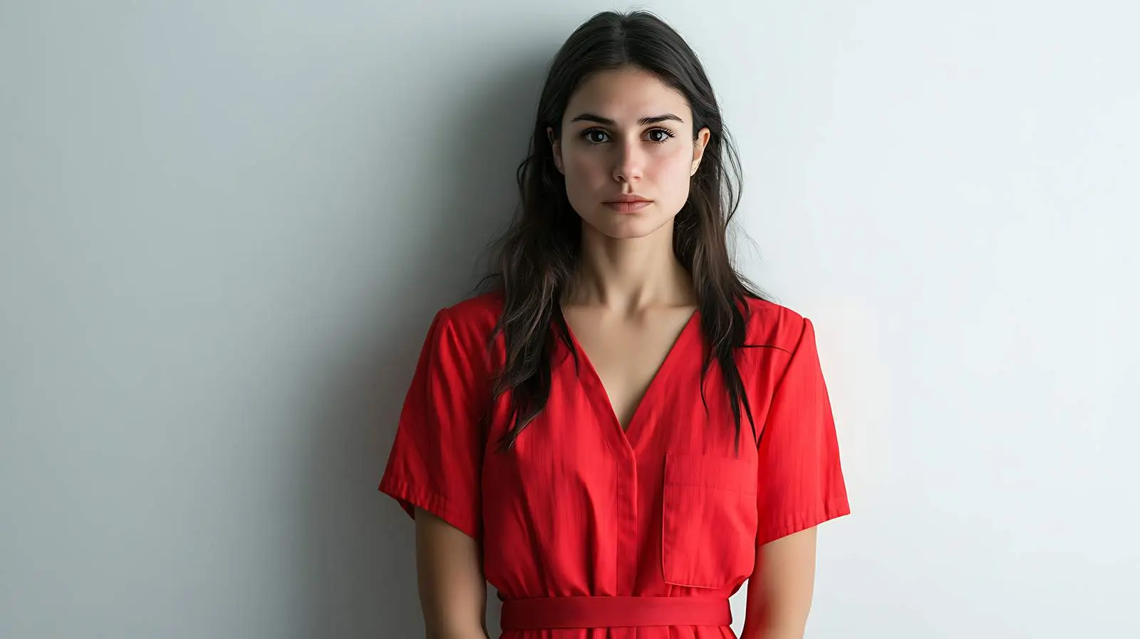 Young Woman in Red Dress in Captivity – free strength image from Dotvec