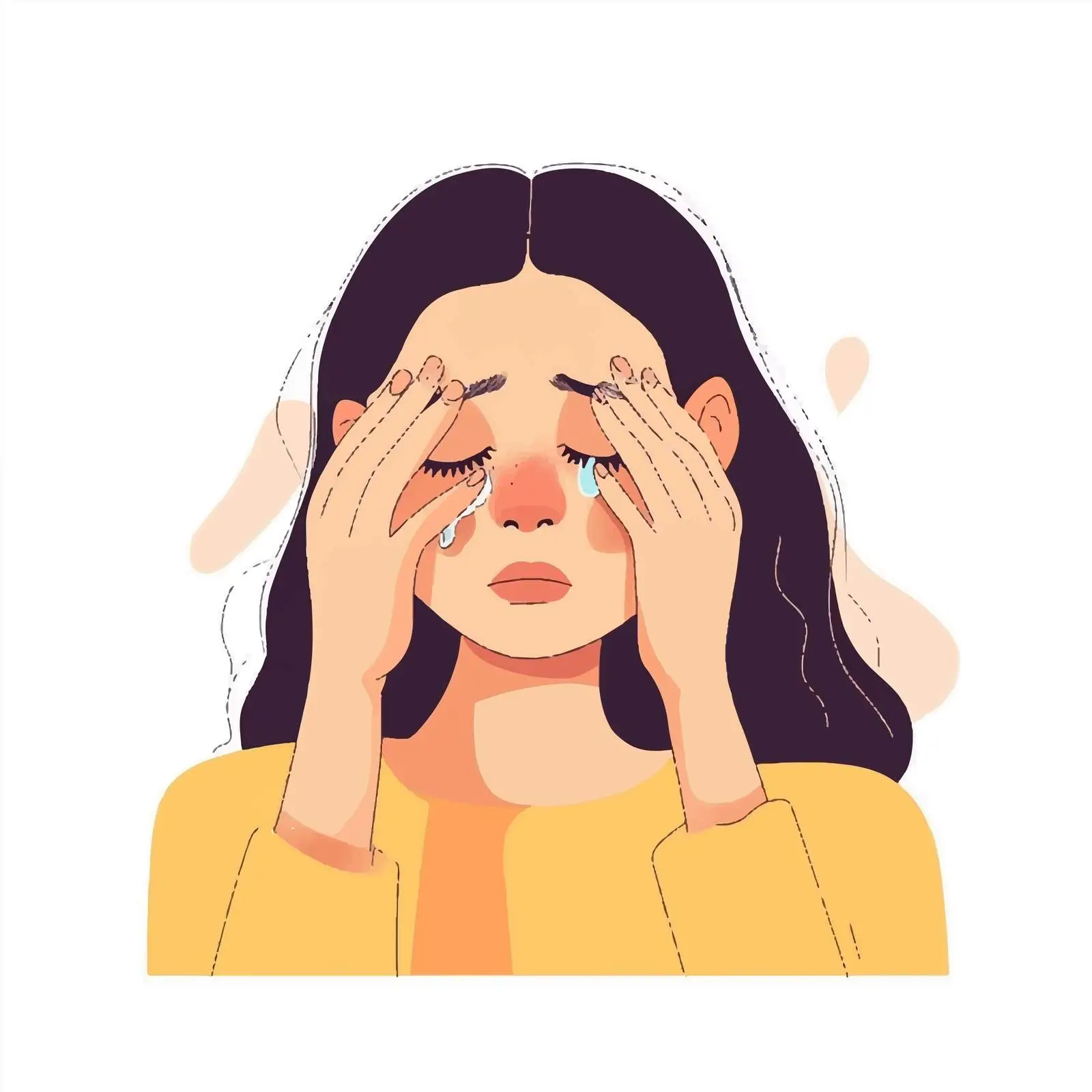 Emotional Young Woman Wiping Tears — free download from Dotvec