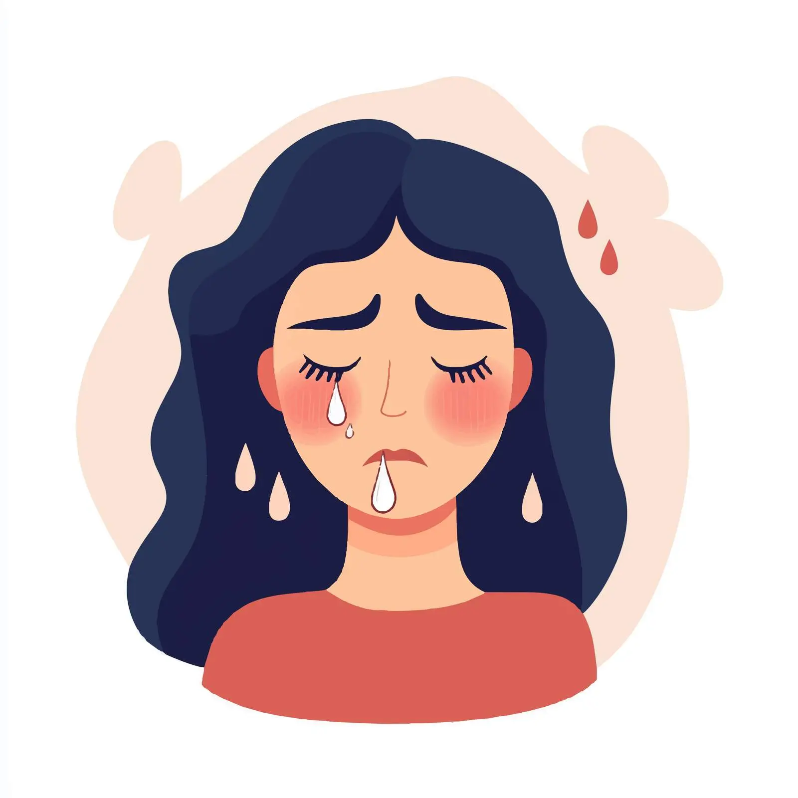 Young Woman Wiping Tears — free download from Dotvec