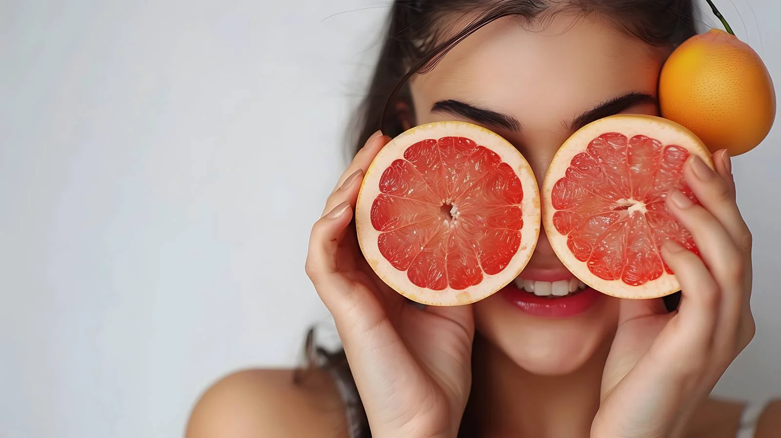 Elegant Woman with Cut Grapefruit — free download from Dotvec