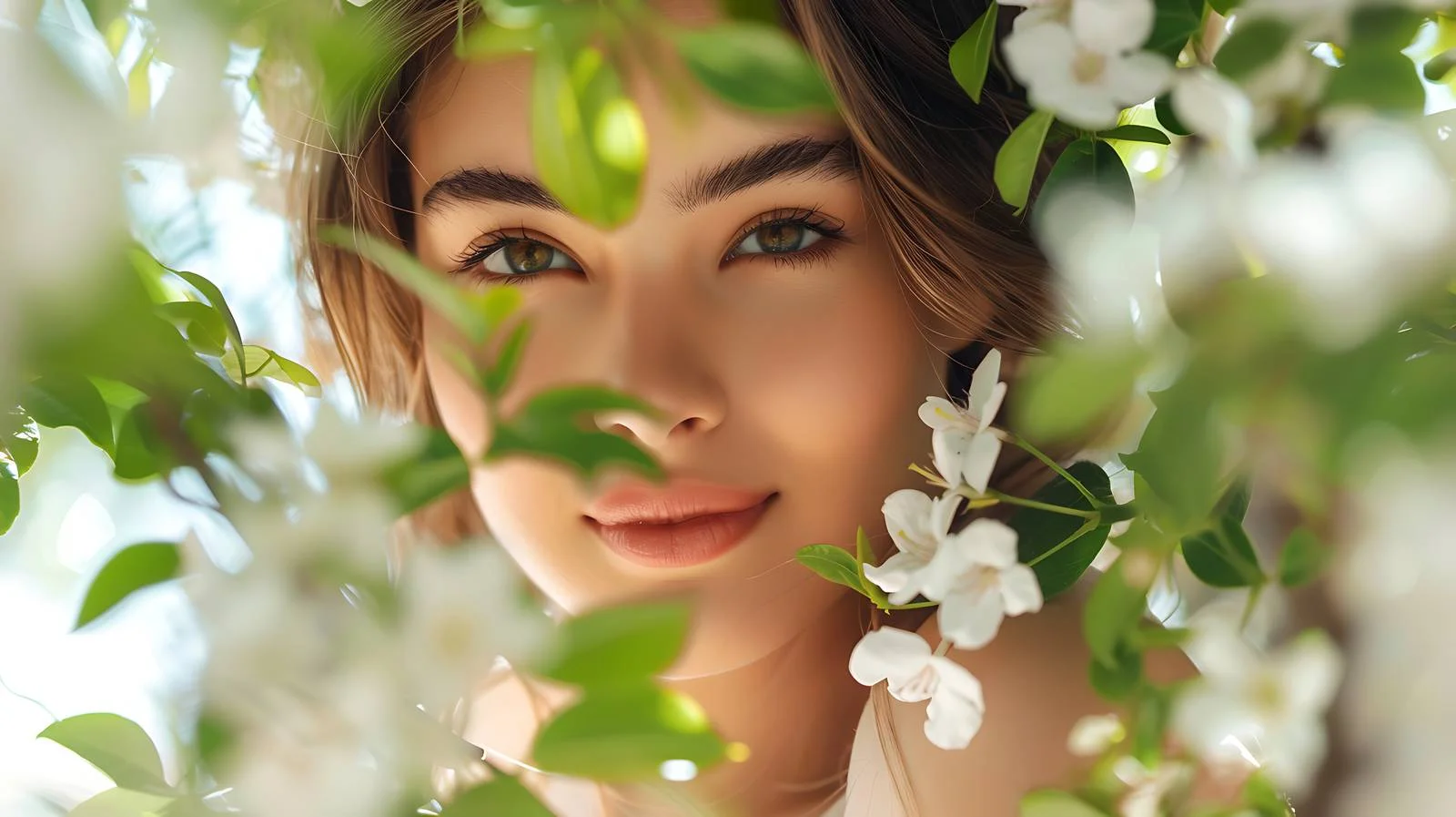 Elegant young lady in blooming garden — free download from Dotvec