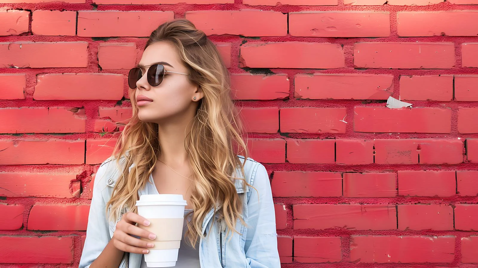 Elegant young lady sipping drink gazing — free download from Dotvec