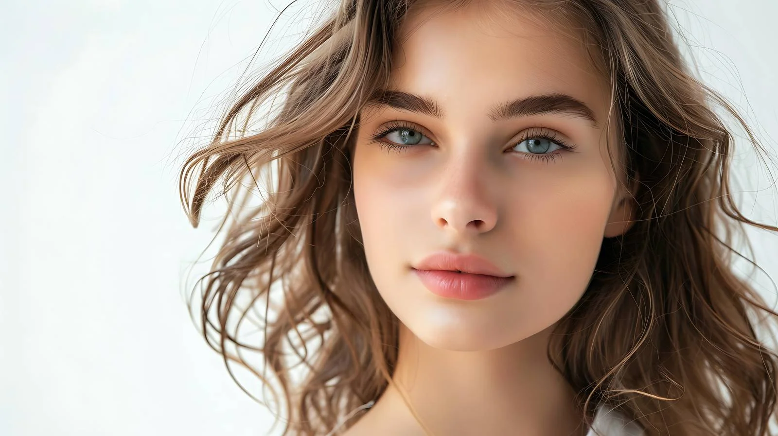 Elegant Young Lady Portrait on White Background — free download from Dotvec