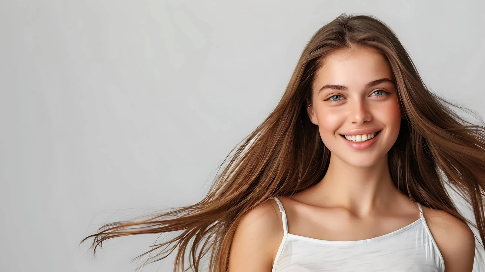 Radiant Young Lady Portrait: Delightful Smile — free download from Dotvec