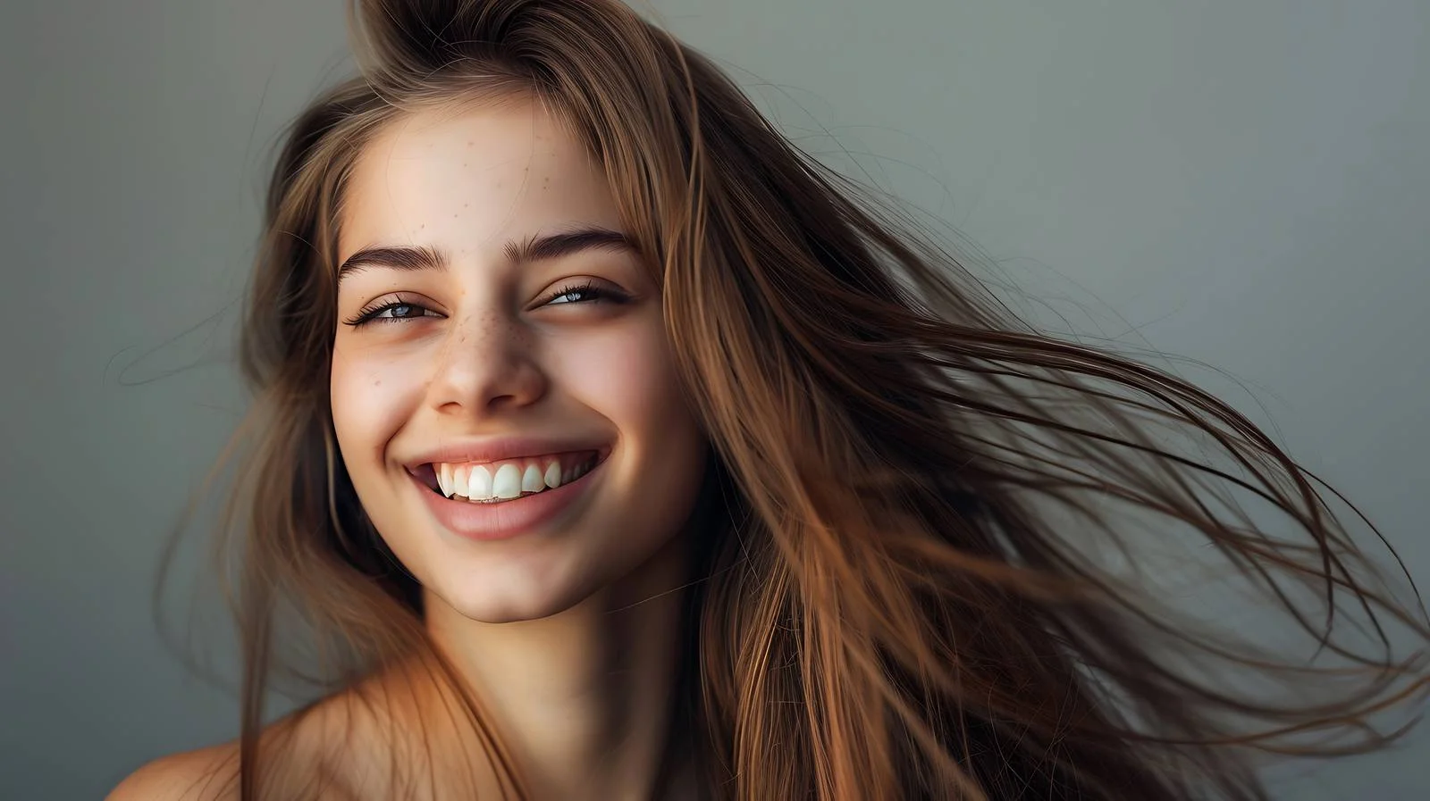 Radiant young lady with charming smile — free download from Dotvec