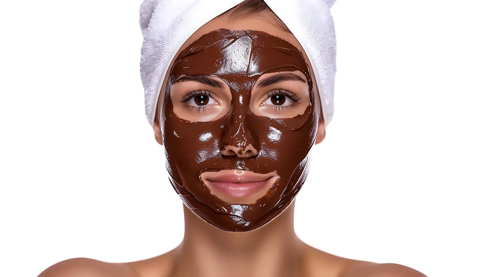 Luxuriating Woman with Chocolate Facial Mask — free download from Dotvec