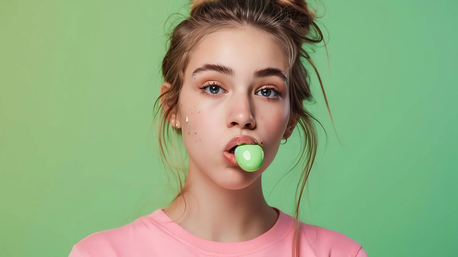 Stylish Woman with Chewing Gum — free download from Dotvec