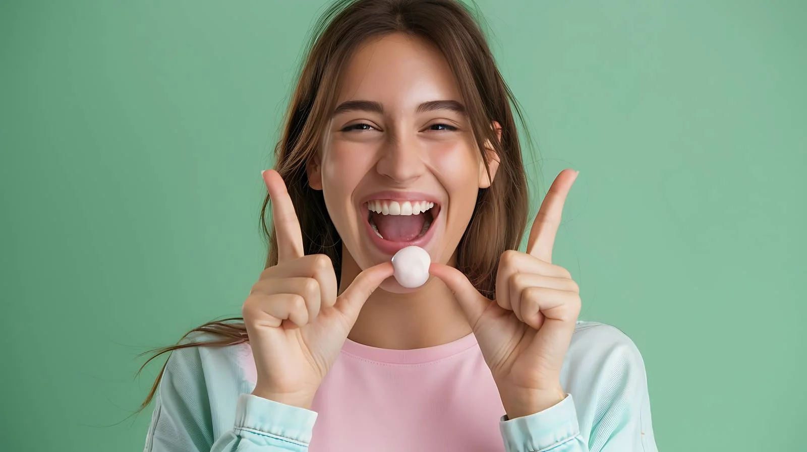 Confident Woman with Chewing Gum — free download from Dotvec