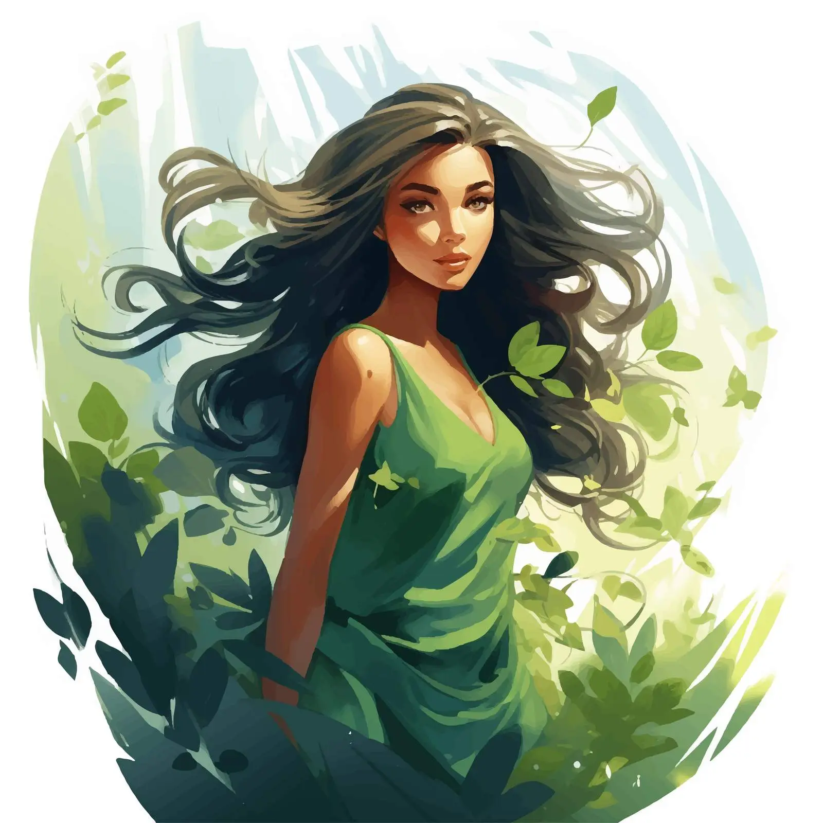 Elegant Young Woman Waving Hair in Wind — free download from Dotvec