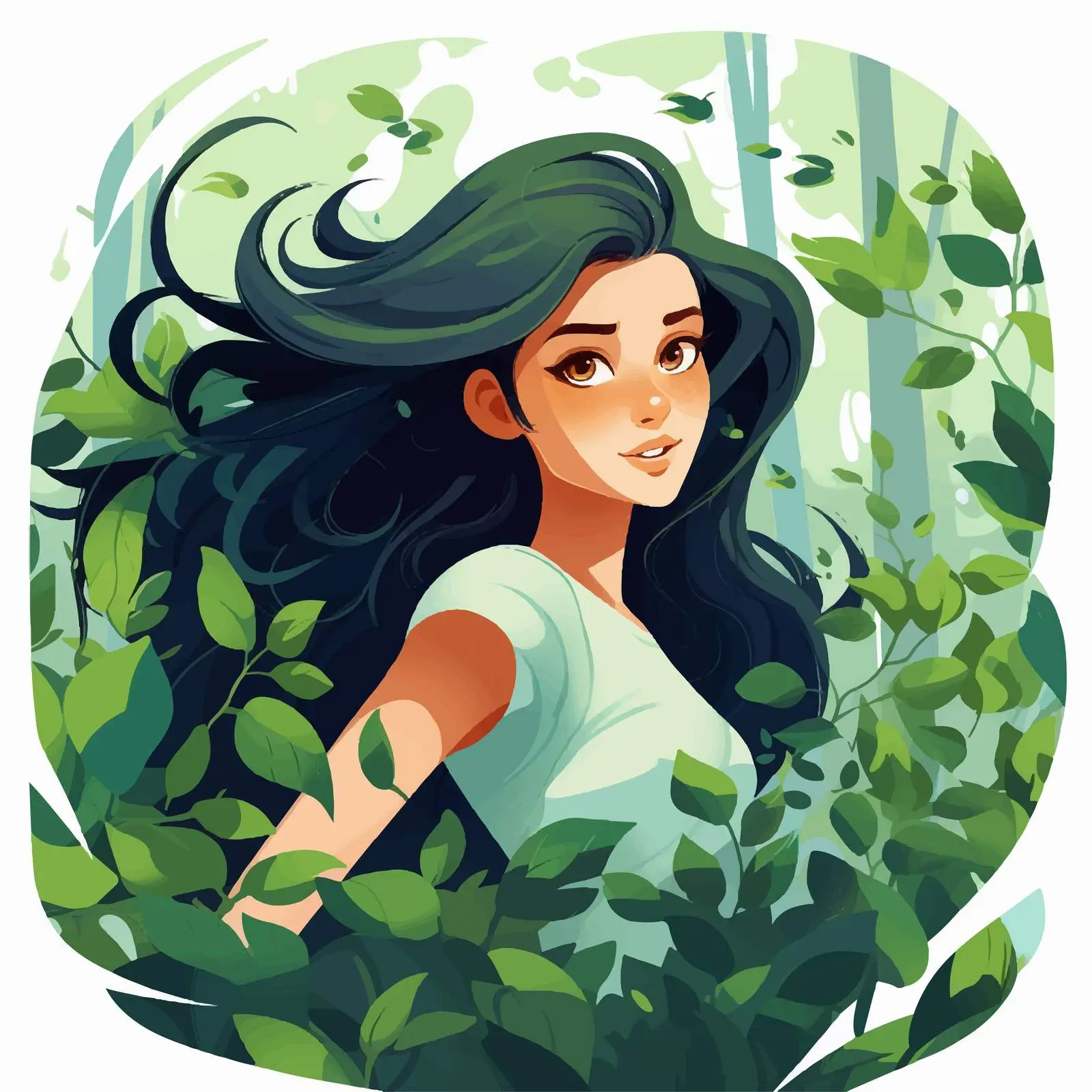 Brunette Woman Waving Hair in the Wind — free download from Dotvec