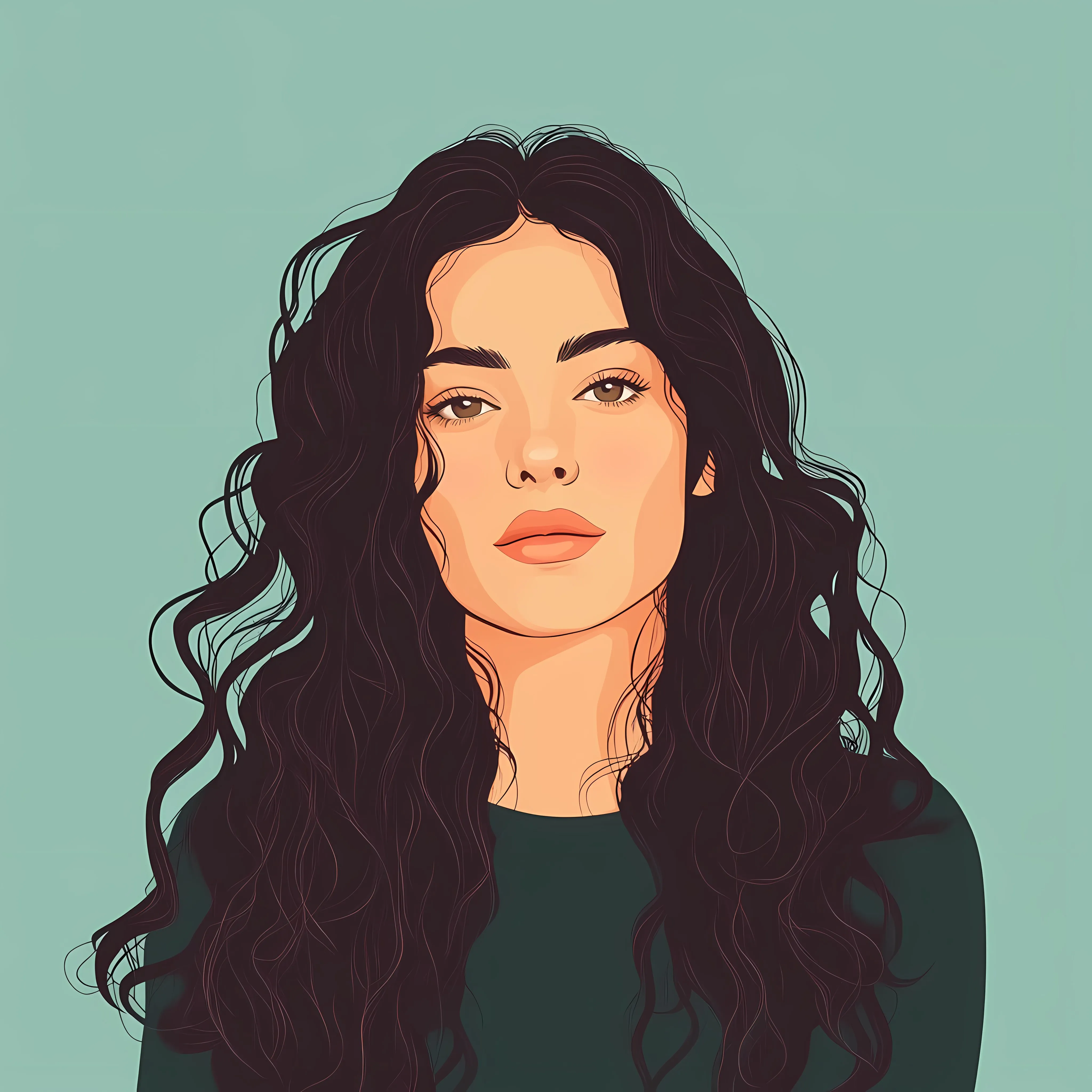 Beautiful Young Woman with Long Curly Hair Indoors — free download from Dotvec