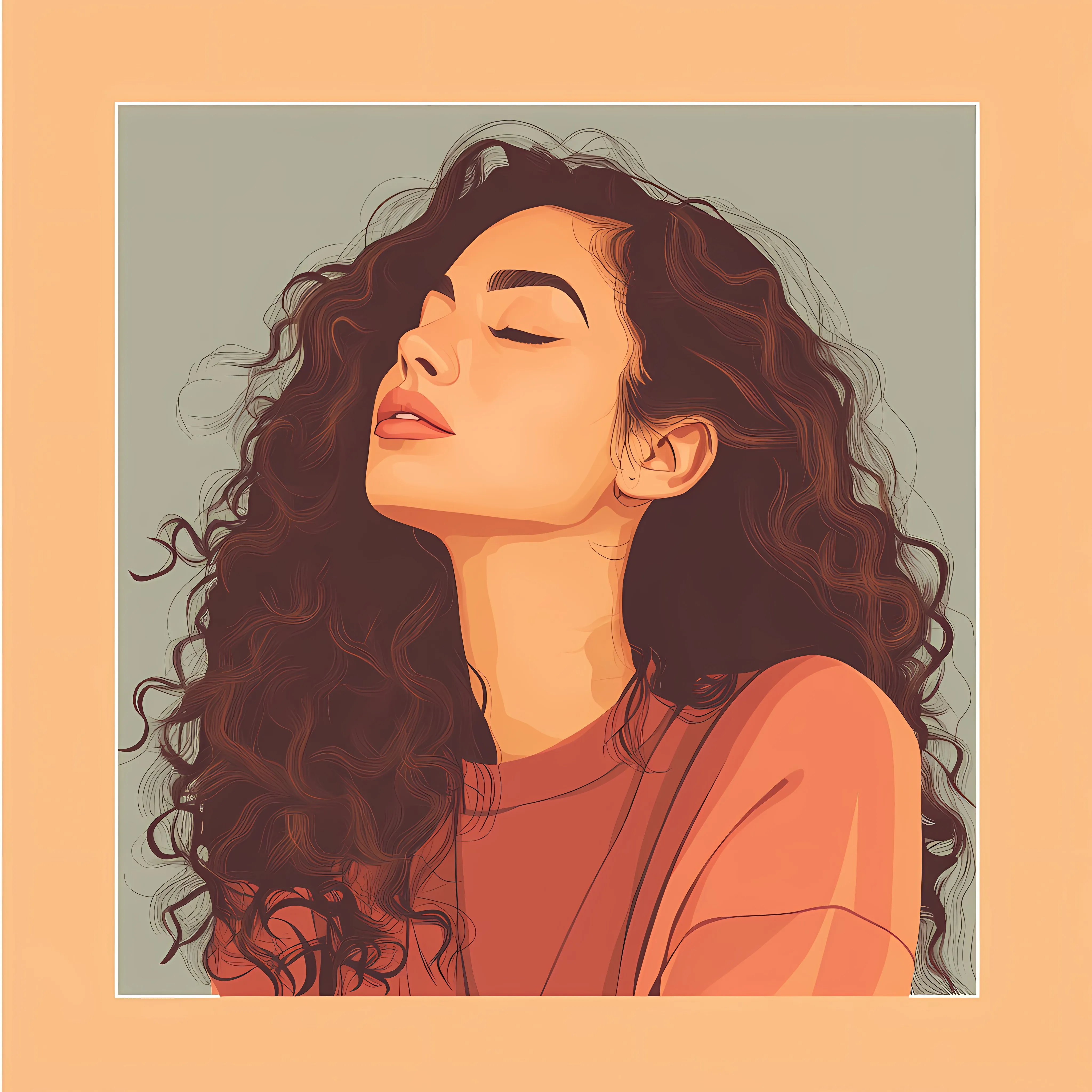 Young Woman with Long Curly Hair Indoors – free friendly demeanor image from Dotvec