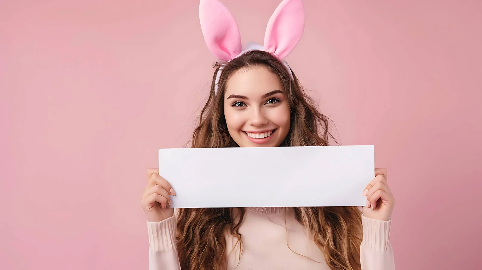 Playful Young Woman with Bunny Ears — free download from Dotvec