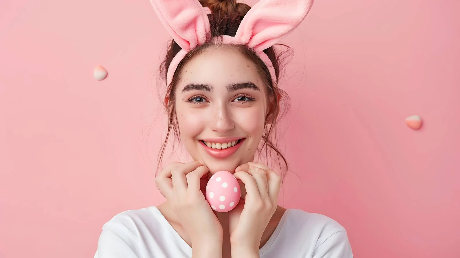 Easter Woman with Pink Bunny Ears — free download from Dotvec