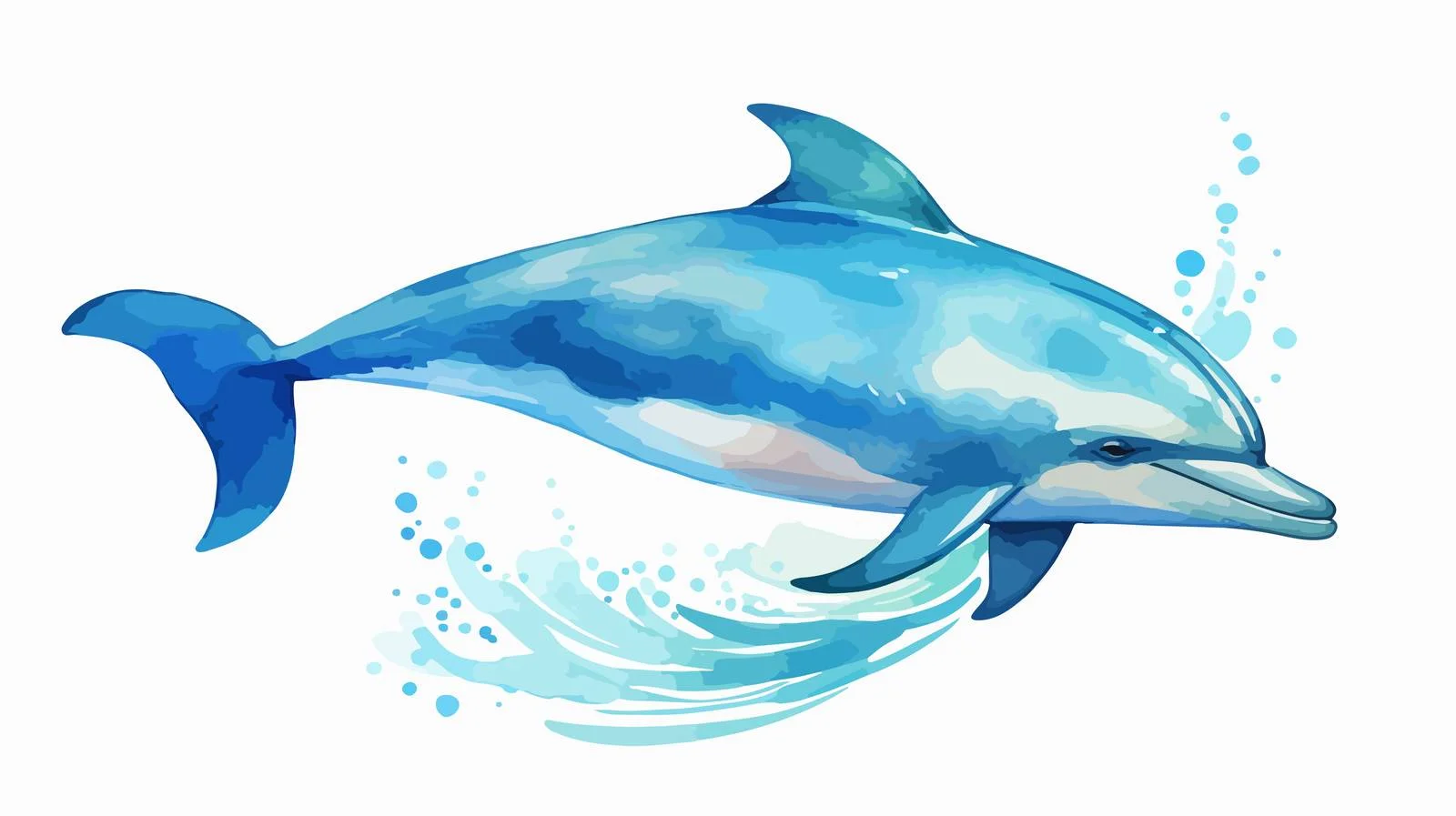 Hand-Drawn Dolphin Watercolor Illustration — free download from Dotvec