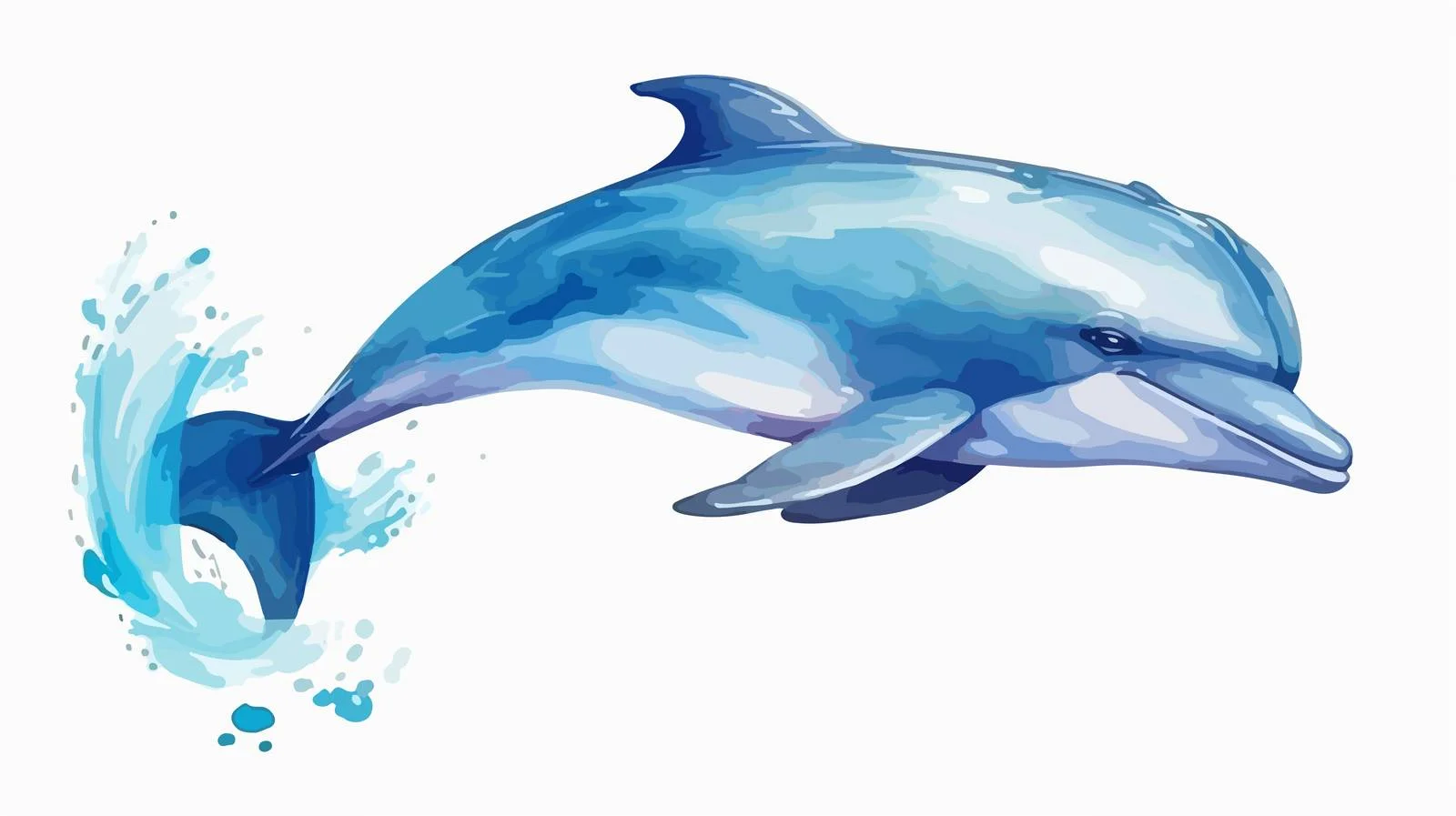 Stunning Dolphin Watercolor Illustration — free download from Dotvec