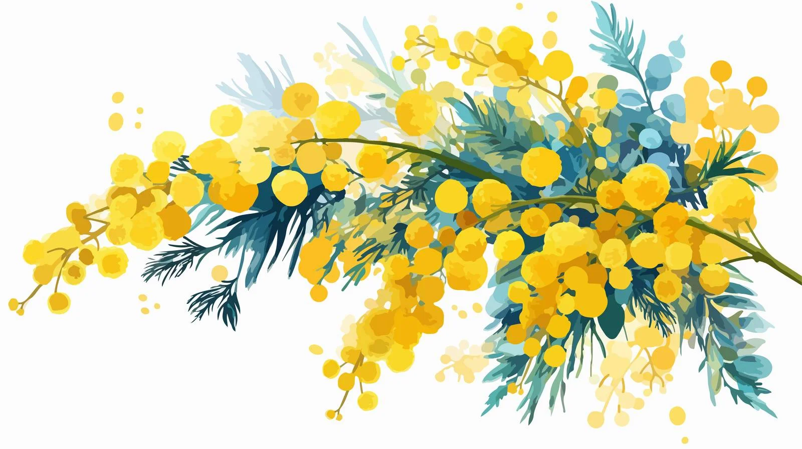 Vibrant Yellow Mimosa Flower Blooms — free download from Dotvec
