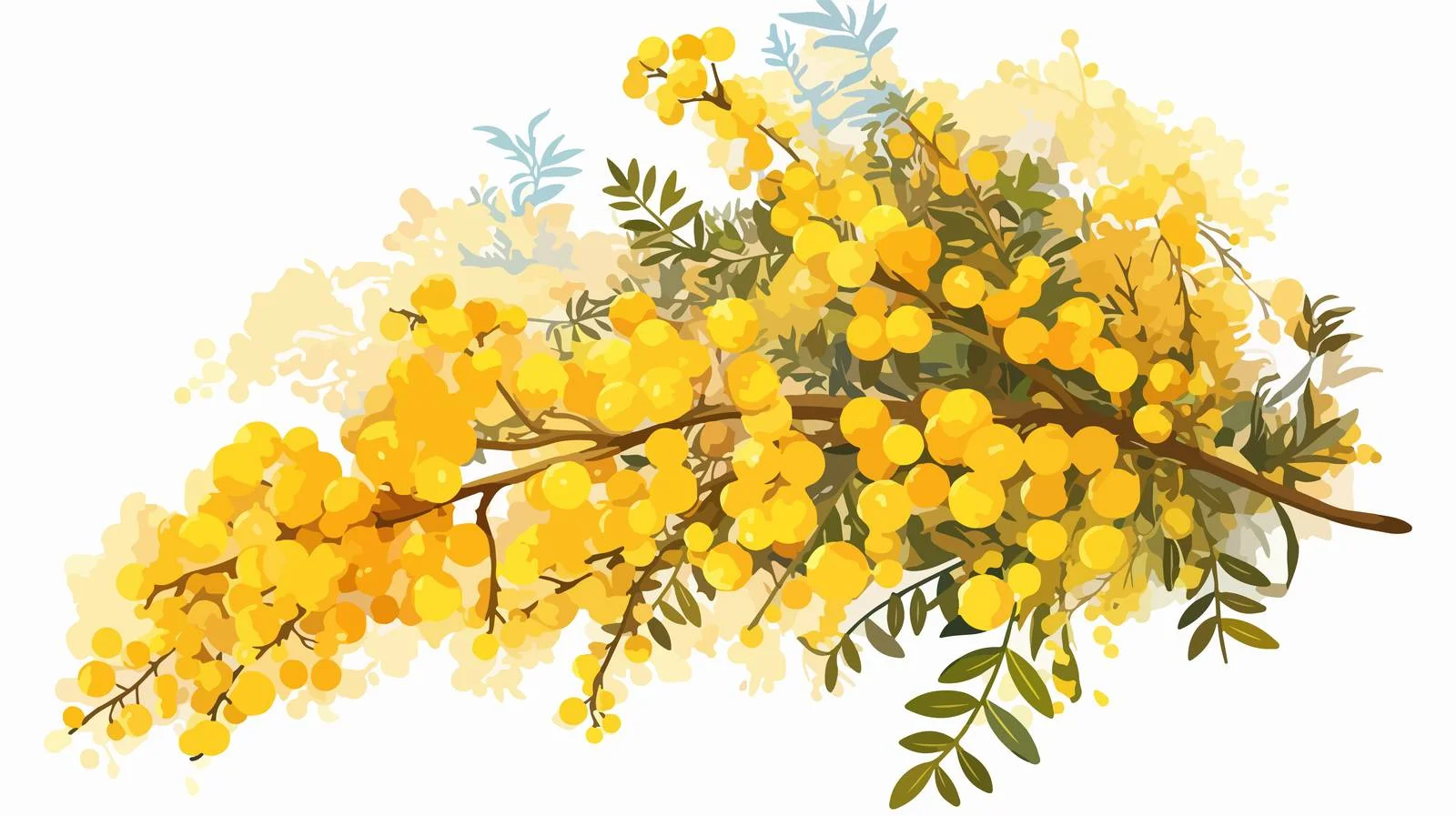 Vibrant Yellow Mimosa Blossoms Close-up – free inflorescences image from Dotvec