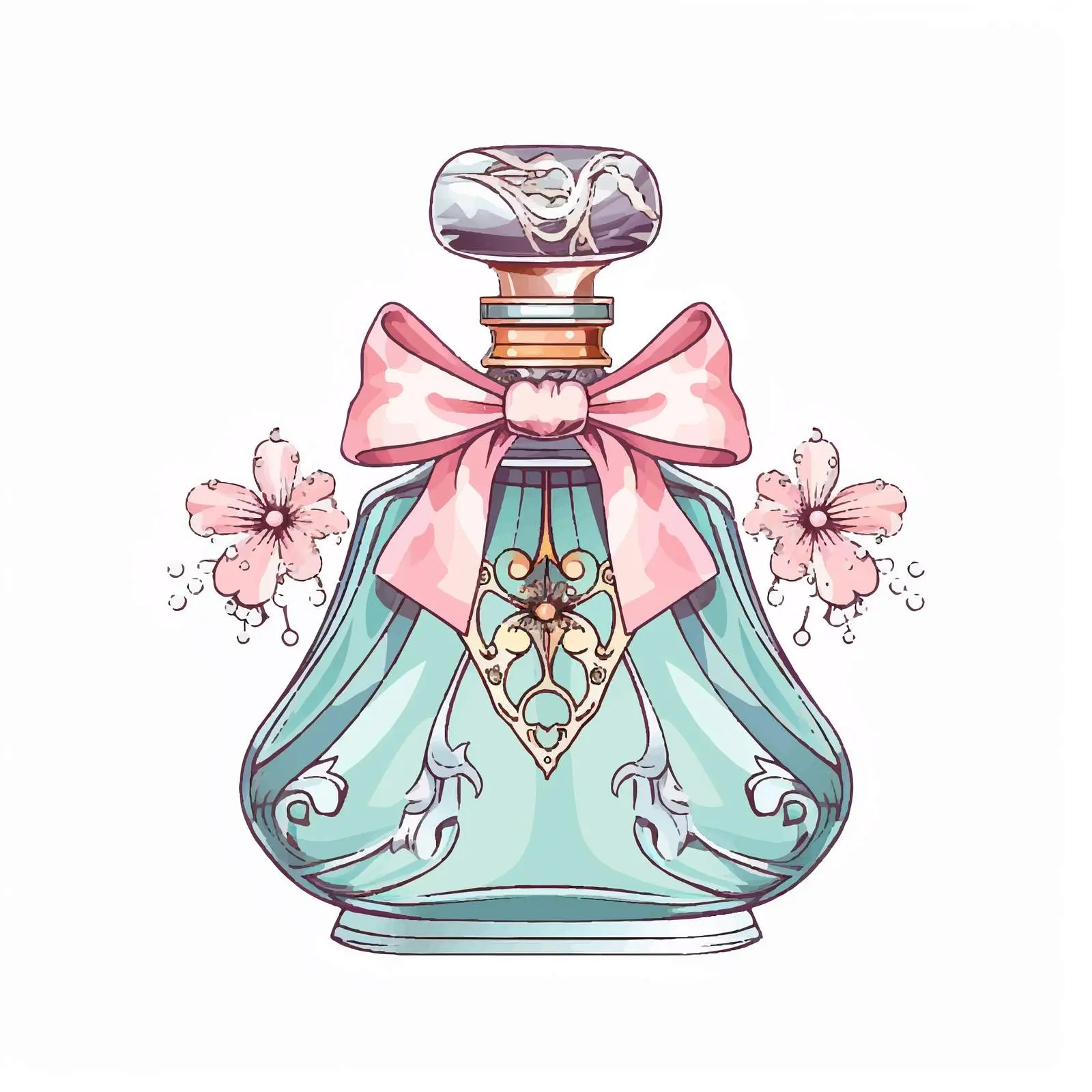 Hand-Drawn Perfume Bottle Decoration Vector — free download from Dotvec