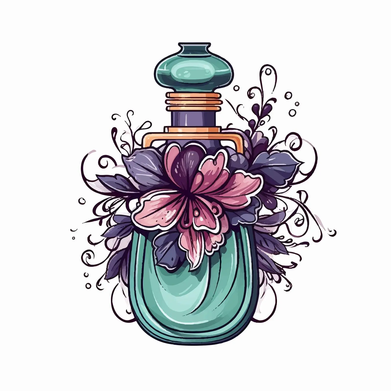 Hand-Drawn Perfume Bottle Vector Decoration — free download from Dotvec
