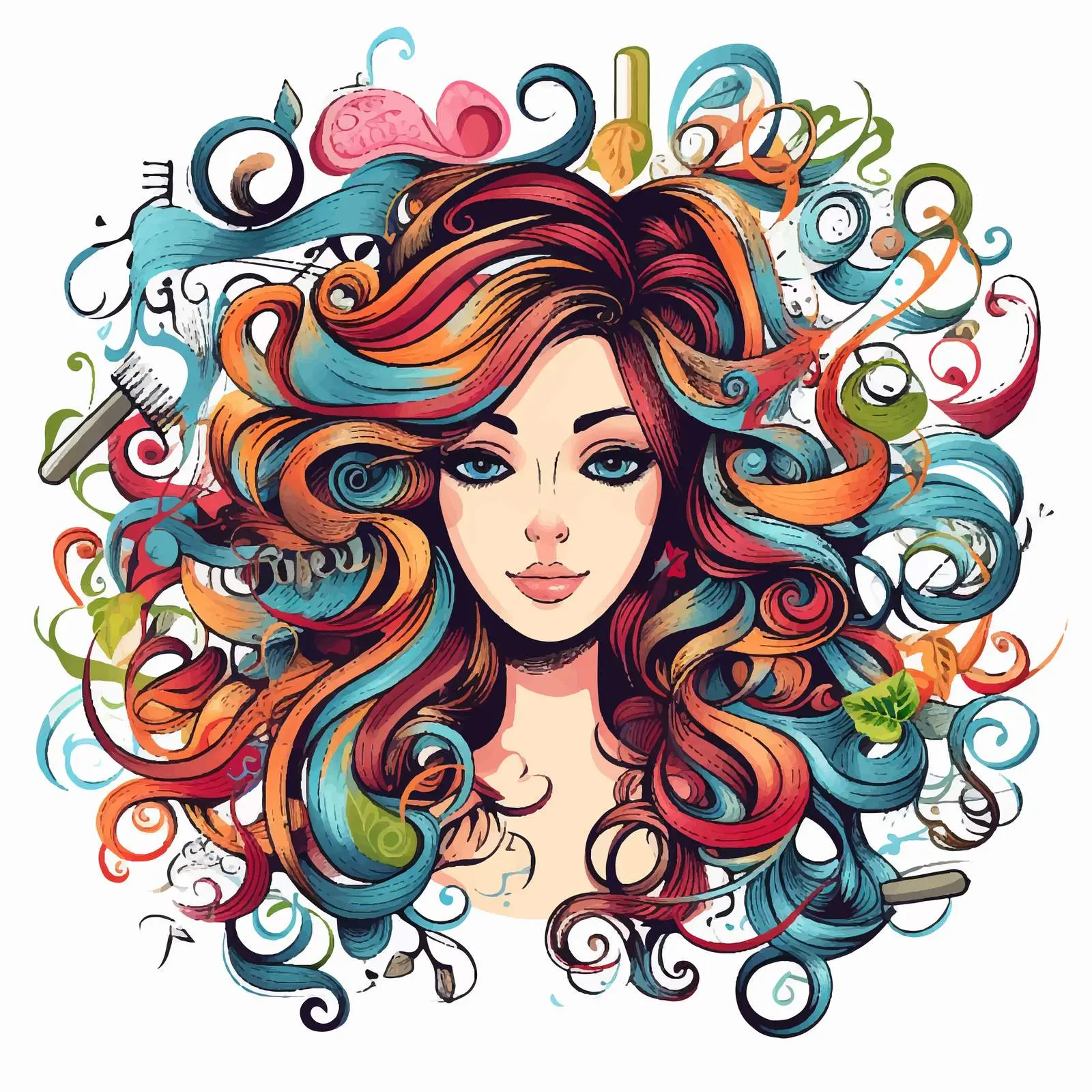 Beautiful Girl with Long Curls and Hair Stylist – free hair fashion image from Dotvec