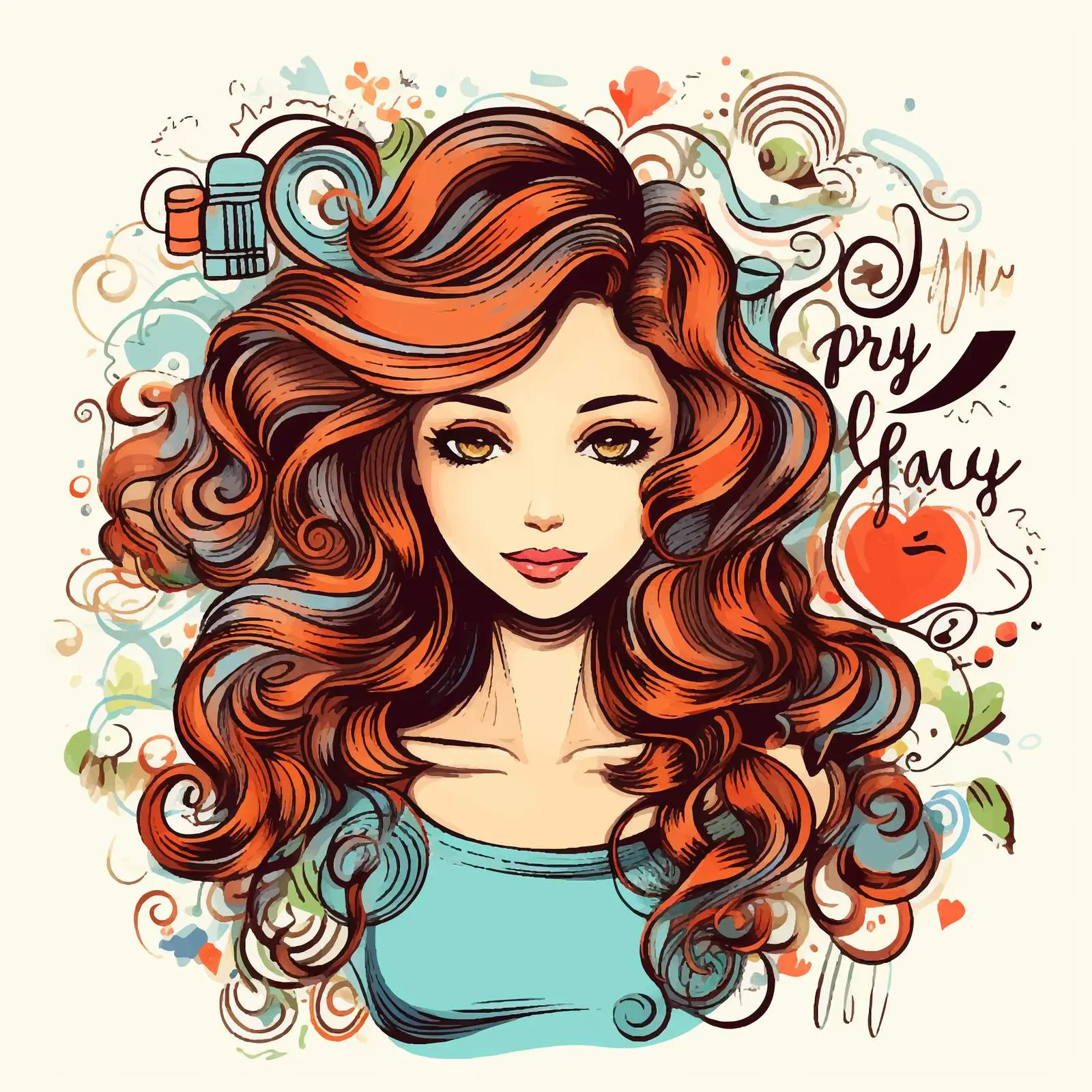 Beautiful Girl with Long Curls Hair Stylist — free download from Dotvec