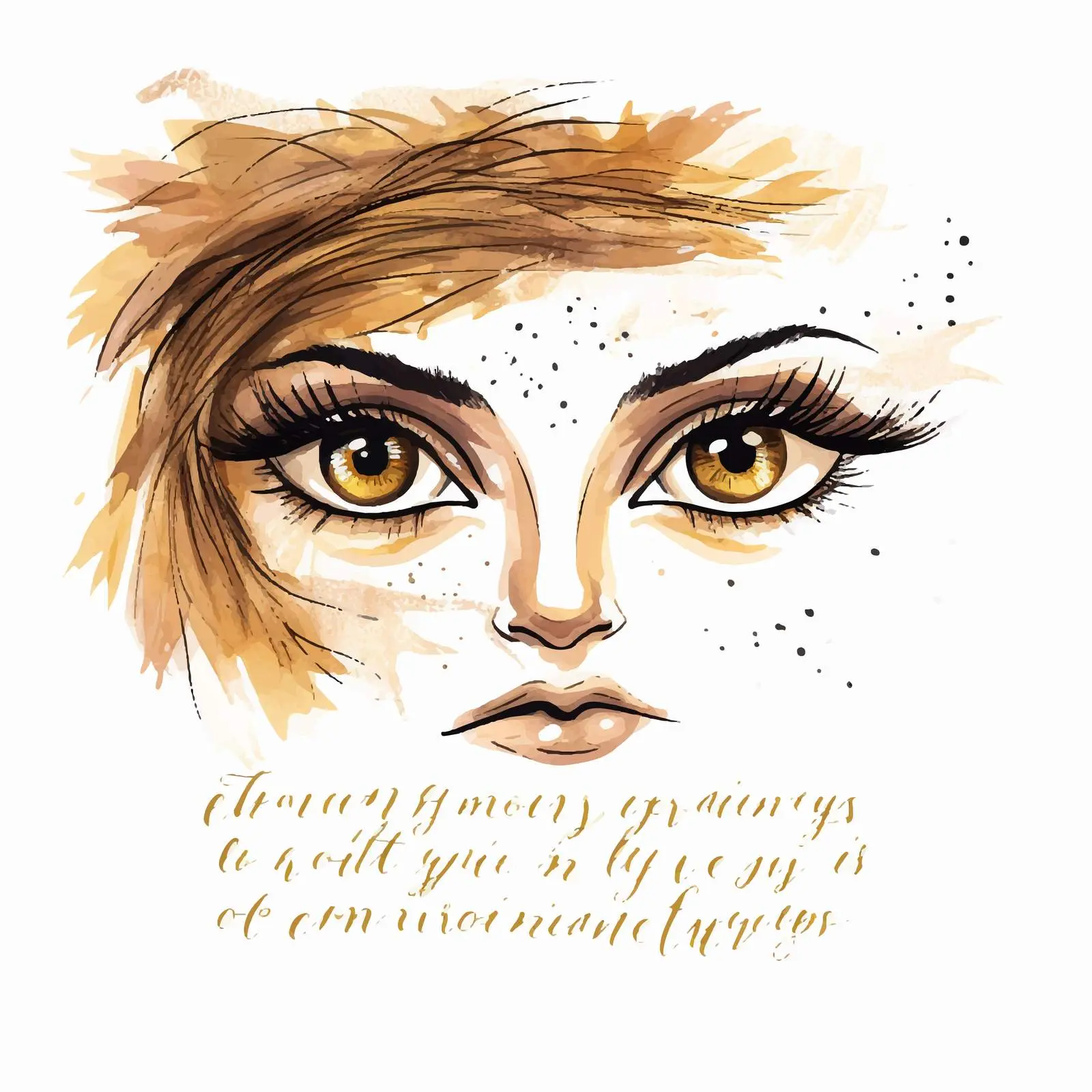 Fashionable Eyebrow and Eye Sketch with Quote — free download from Dotvec