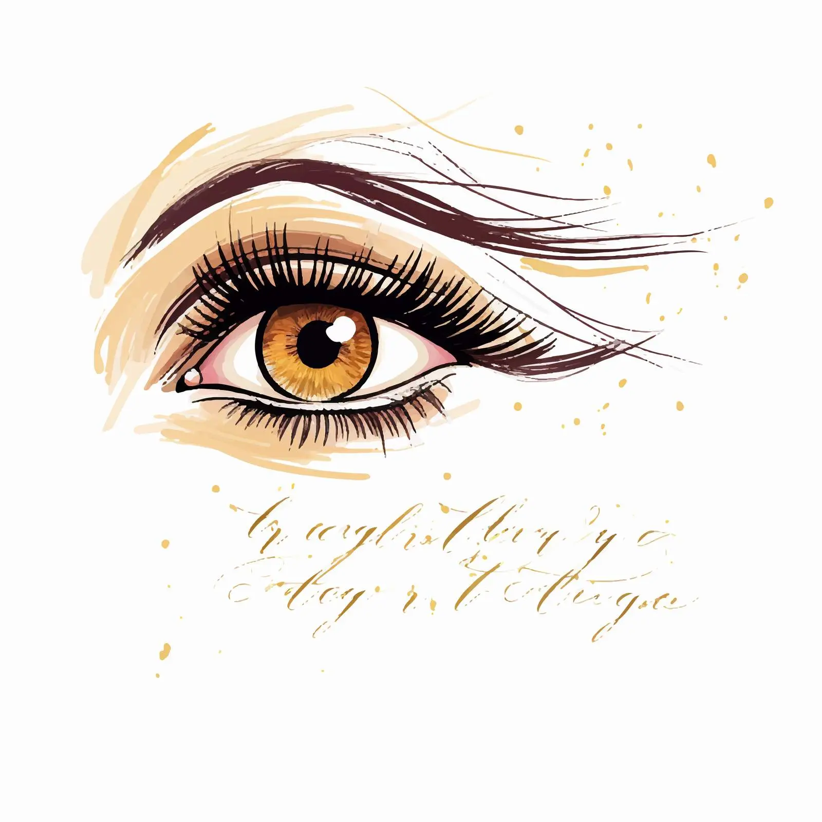 Handwritten Beauty Quote with Eyebrow and Eye Sketch — free download from Dotvec