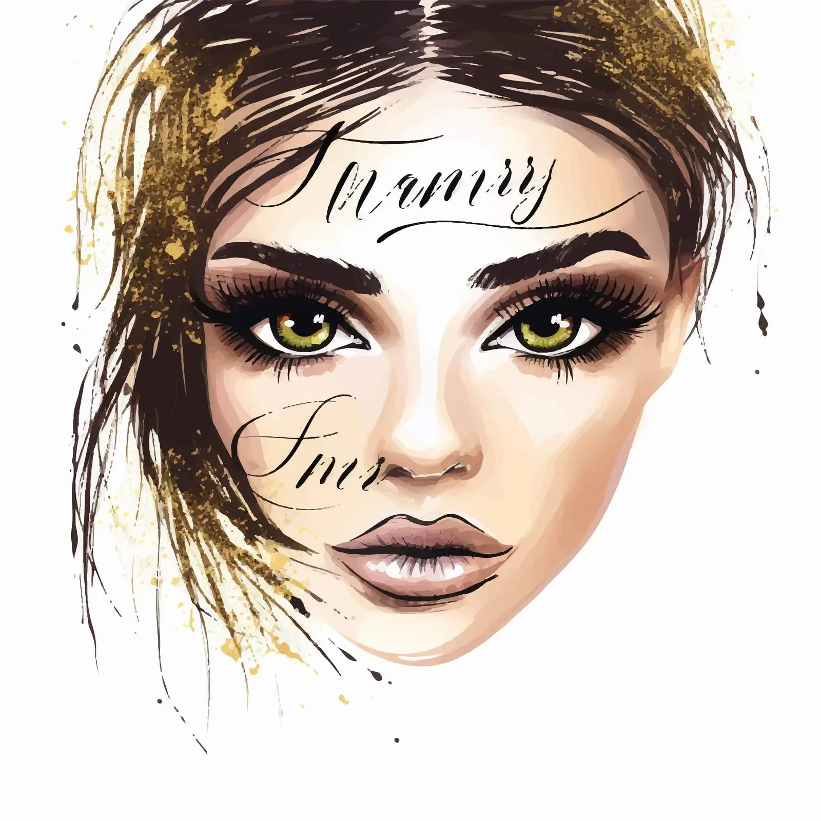 Fashion Eyebrow and Eye Sketch with Quote — free download from Dotvec